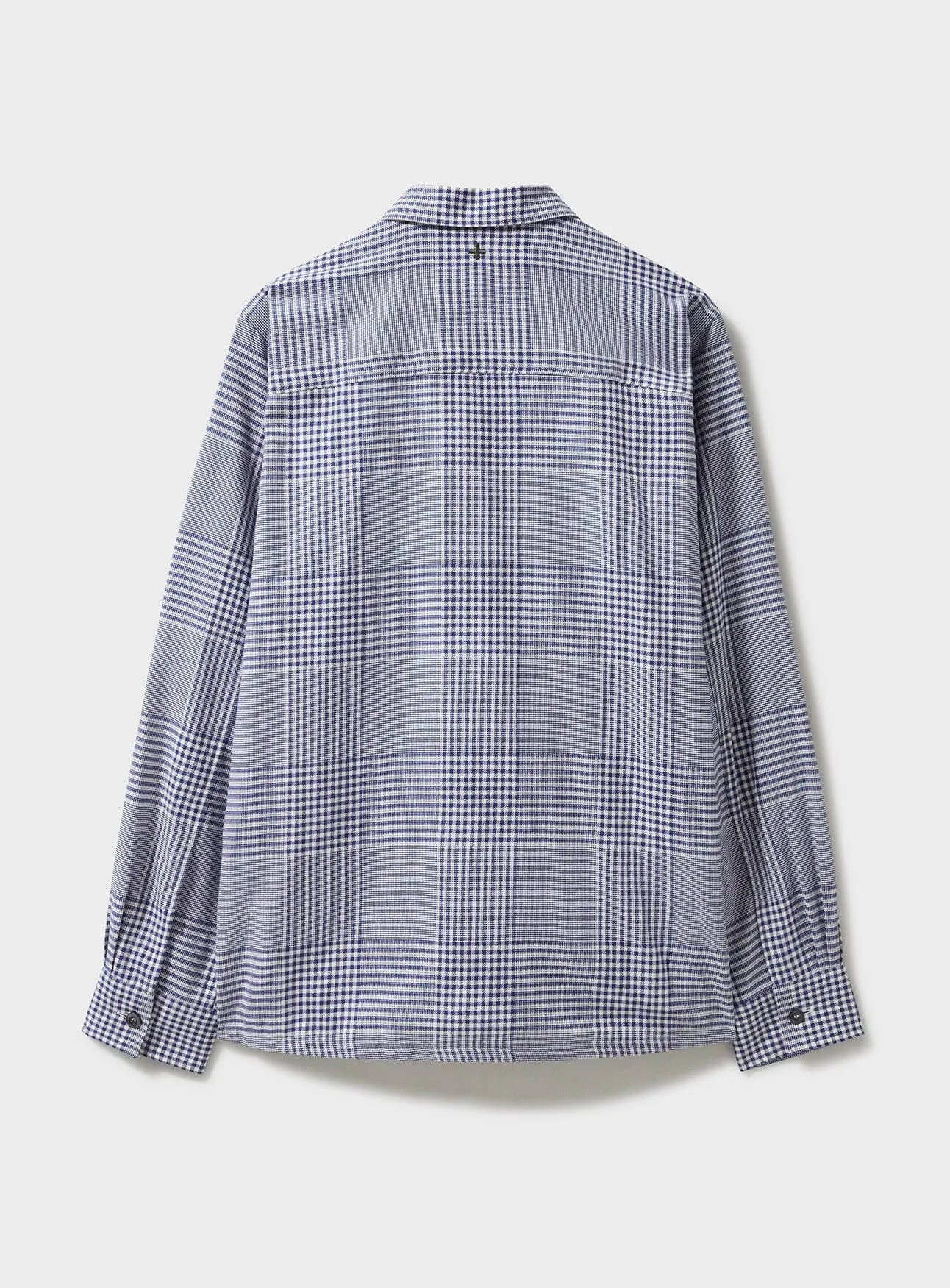 100% Recycled Cotton Navy Prince of Wales Neem St James Overshirt
