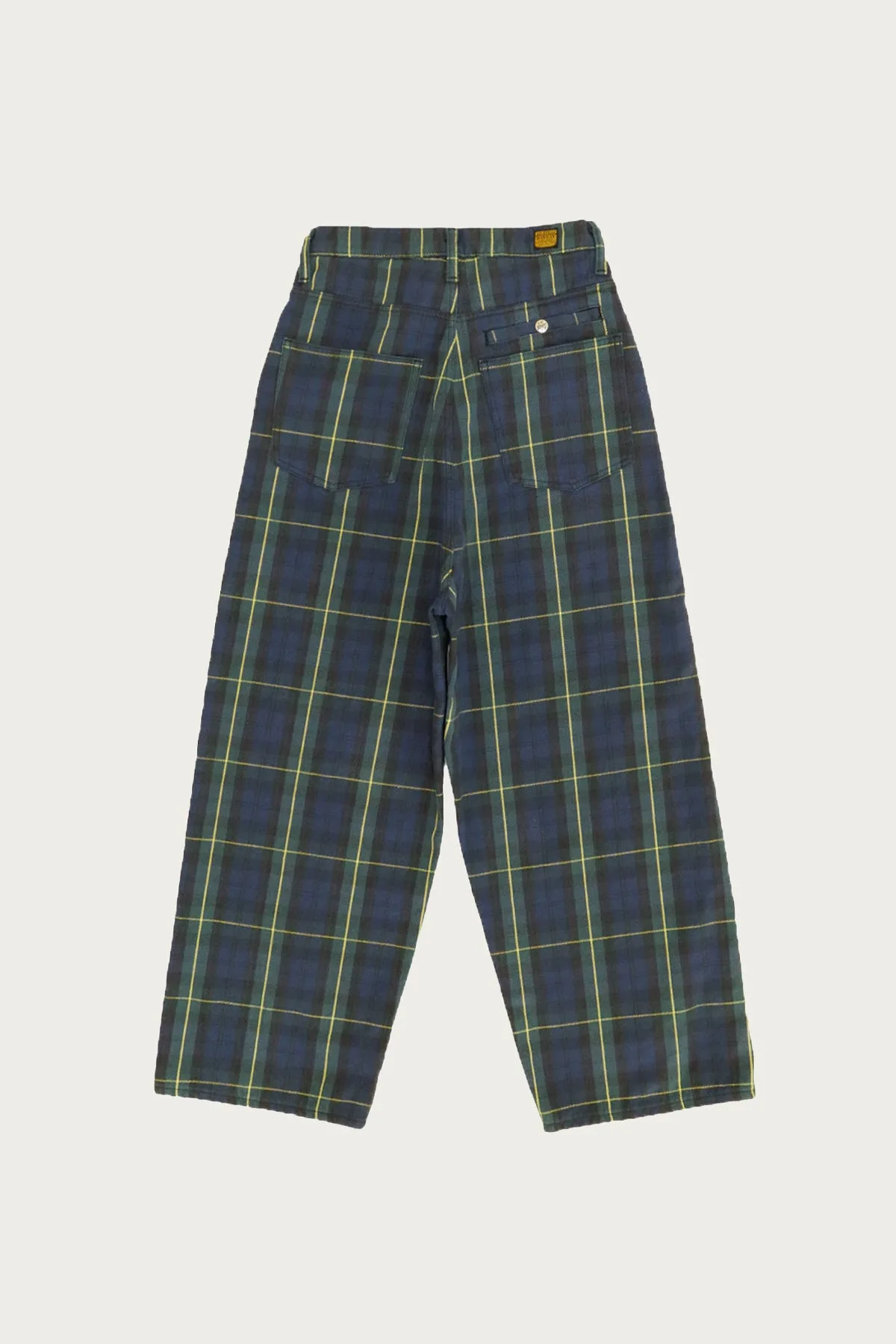 11oz Tartan Check PORT Baggy Pants - Navy