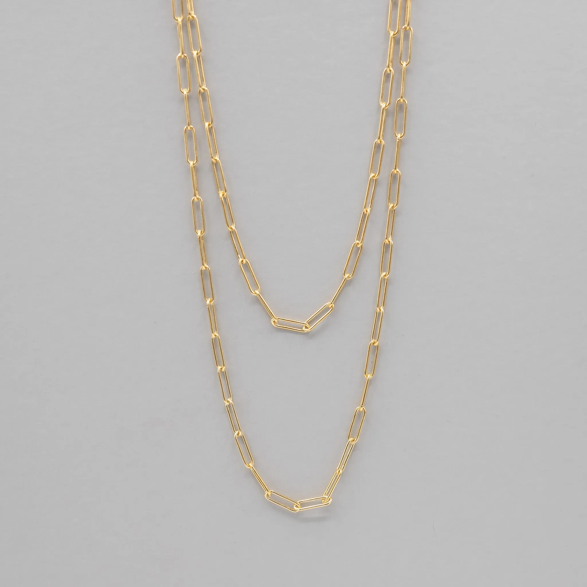 14k Gold Filled Large Paper Clip Layering Chain