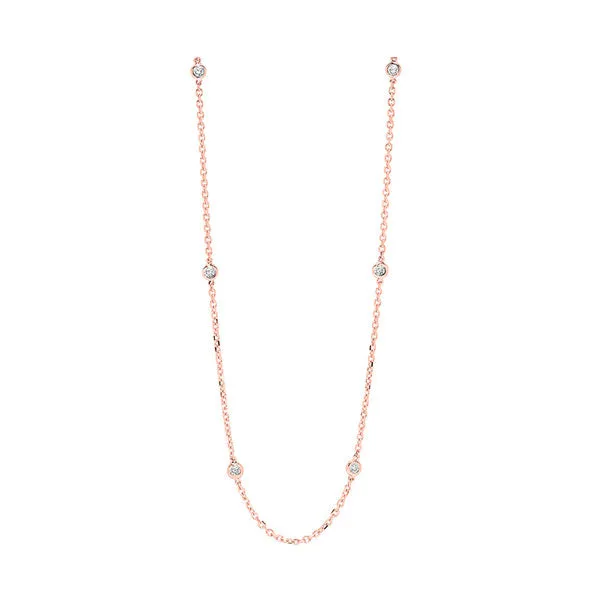 14KT Pink Gold & Diamond Diamonds By The Yard Bracelet & Necklace Neckwear Necklace  - 3/4 ctw