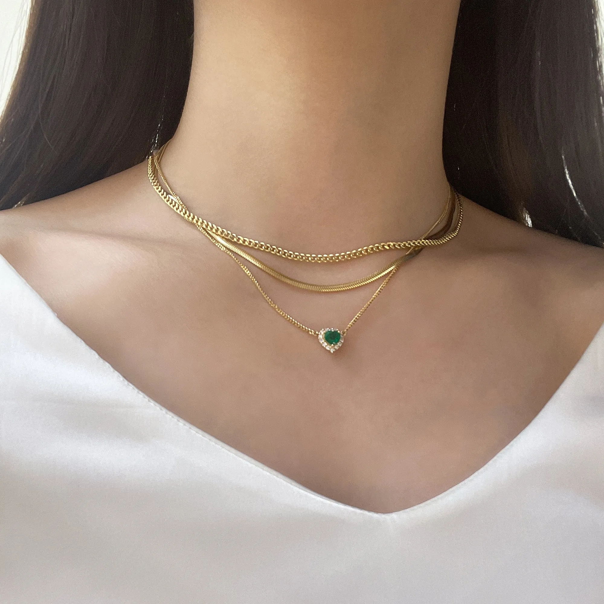 18k Yellow Gold 2.5mm Herringbone Chain Necklace