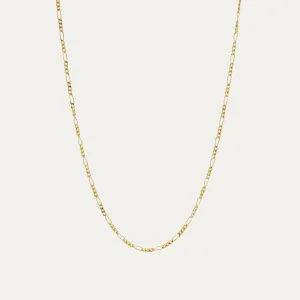 18k Yellow Gold Mini Figaro Chain Necklace