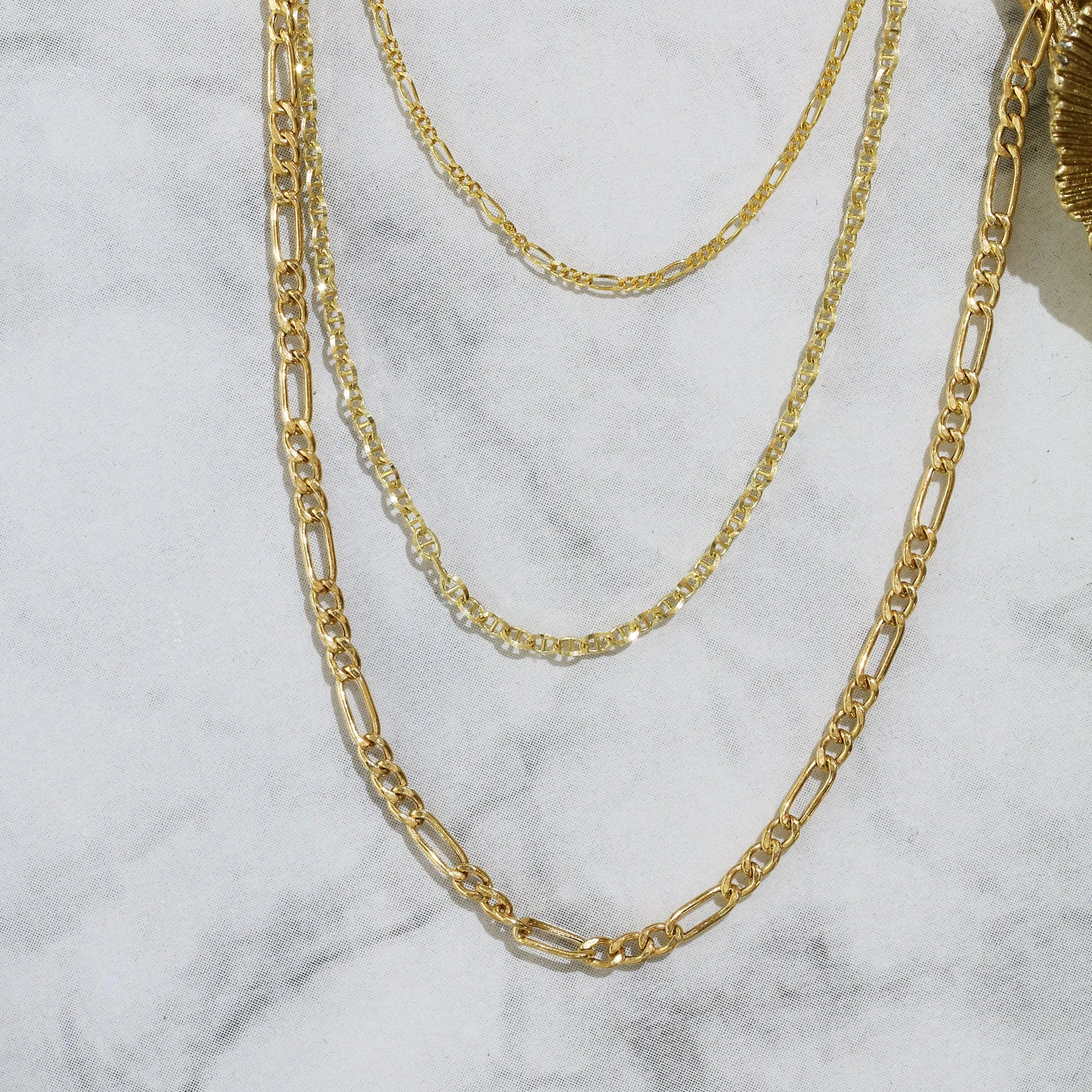 18k Yellow Gold Mini Figaro Chain Necklace