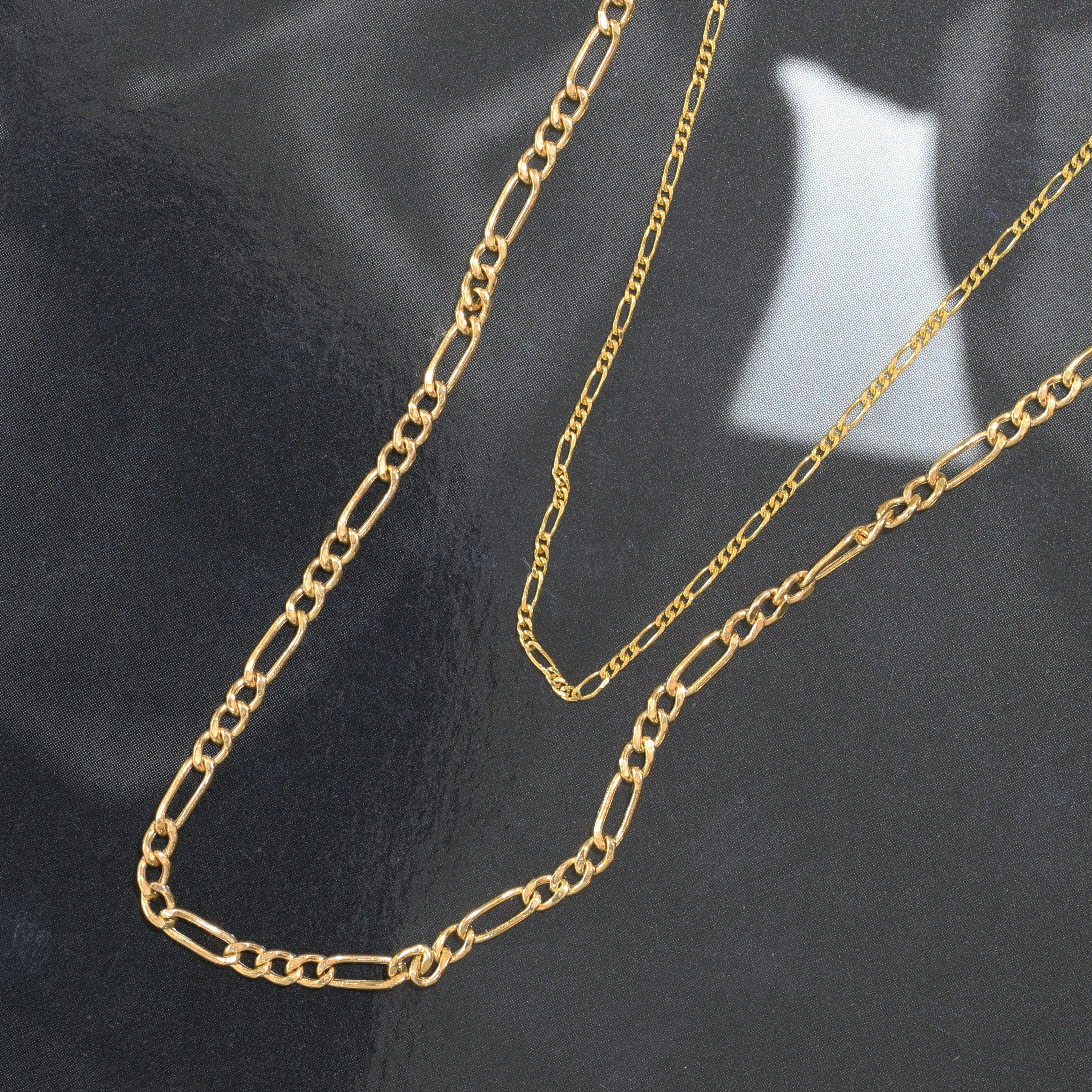 18k Yellow Gold Mini Figaro Chain Necklace