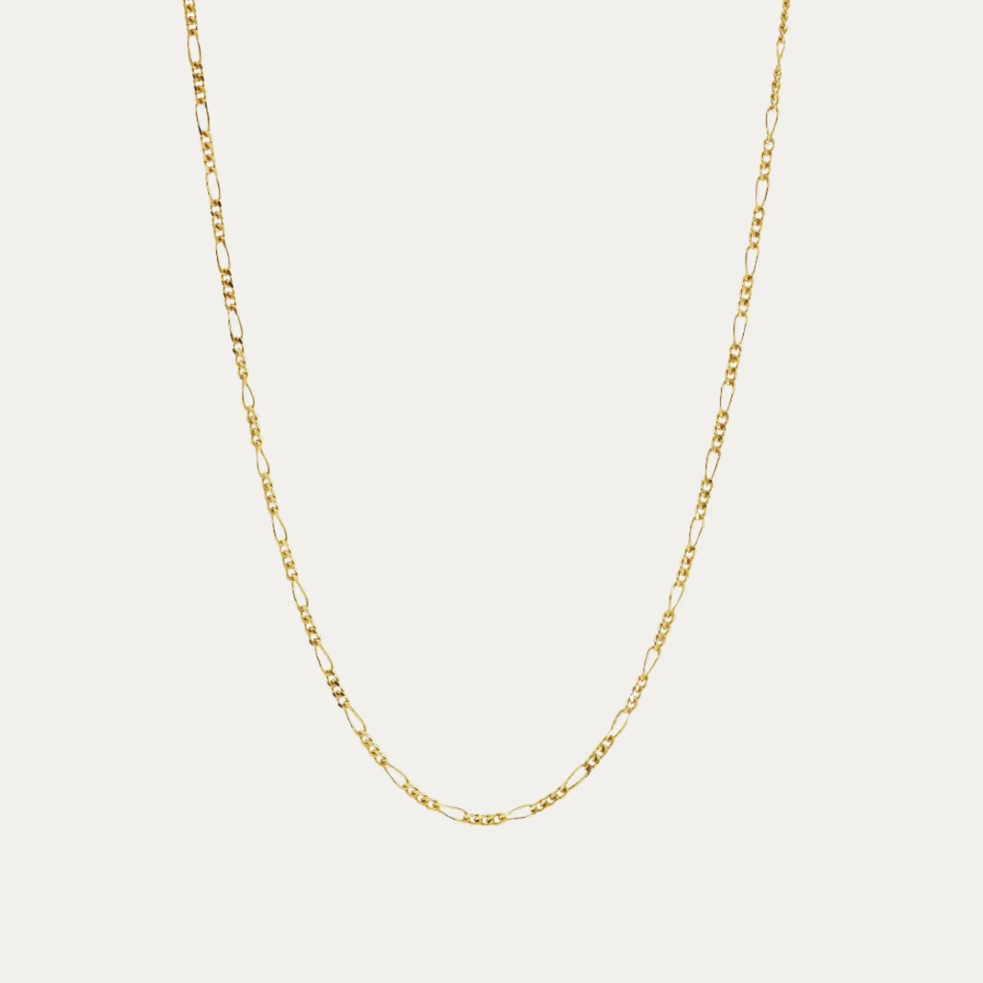 18k Yellow Gold Mini Figaro Chain Necklace