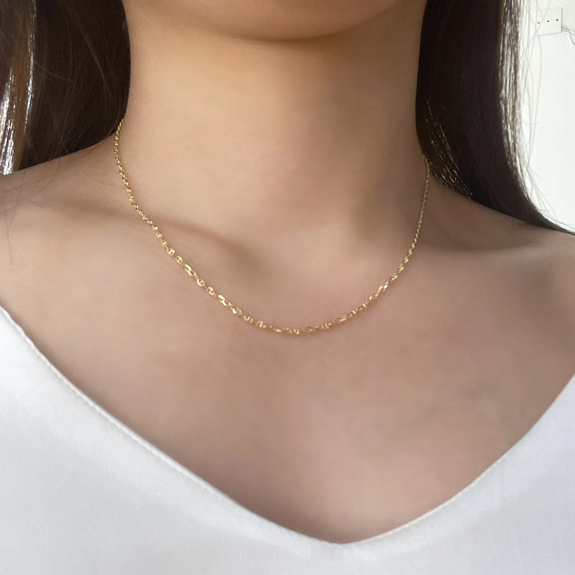 18k Yellow Gold Pig Nose Necklace