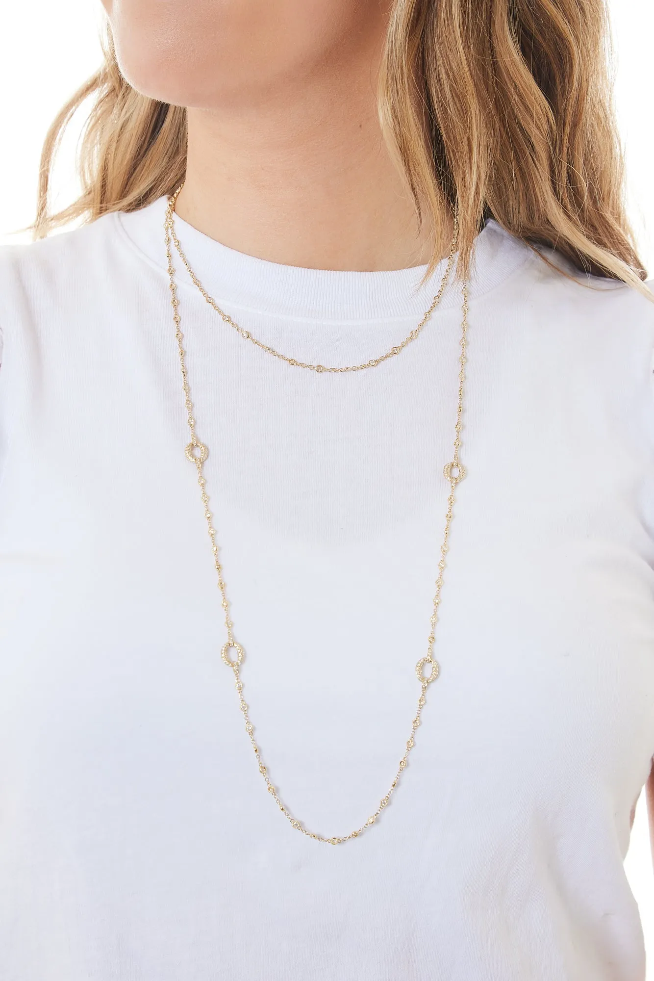 18KY Diamond By The Yard Necklace