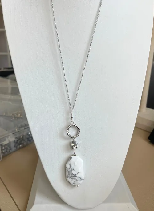 2 way Gigi Howlite Toggle Necklace