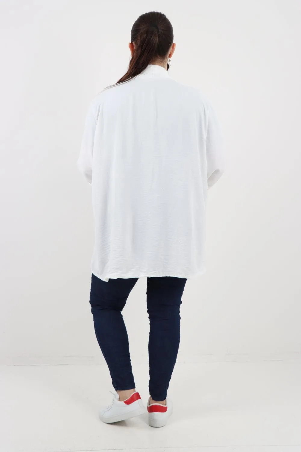 3/4 Sleeve Open Front  Lightweight Cardigan