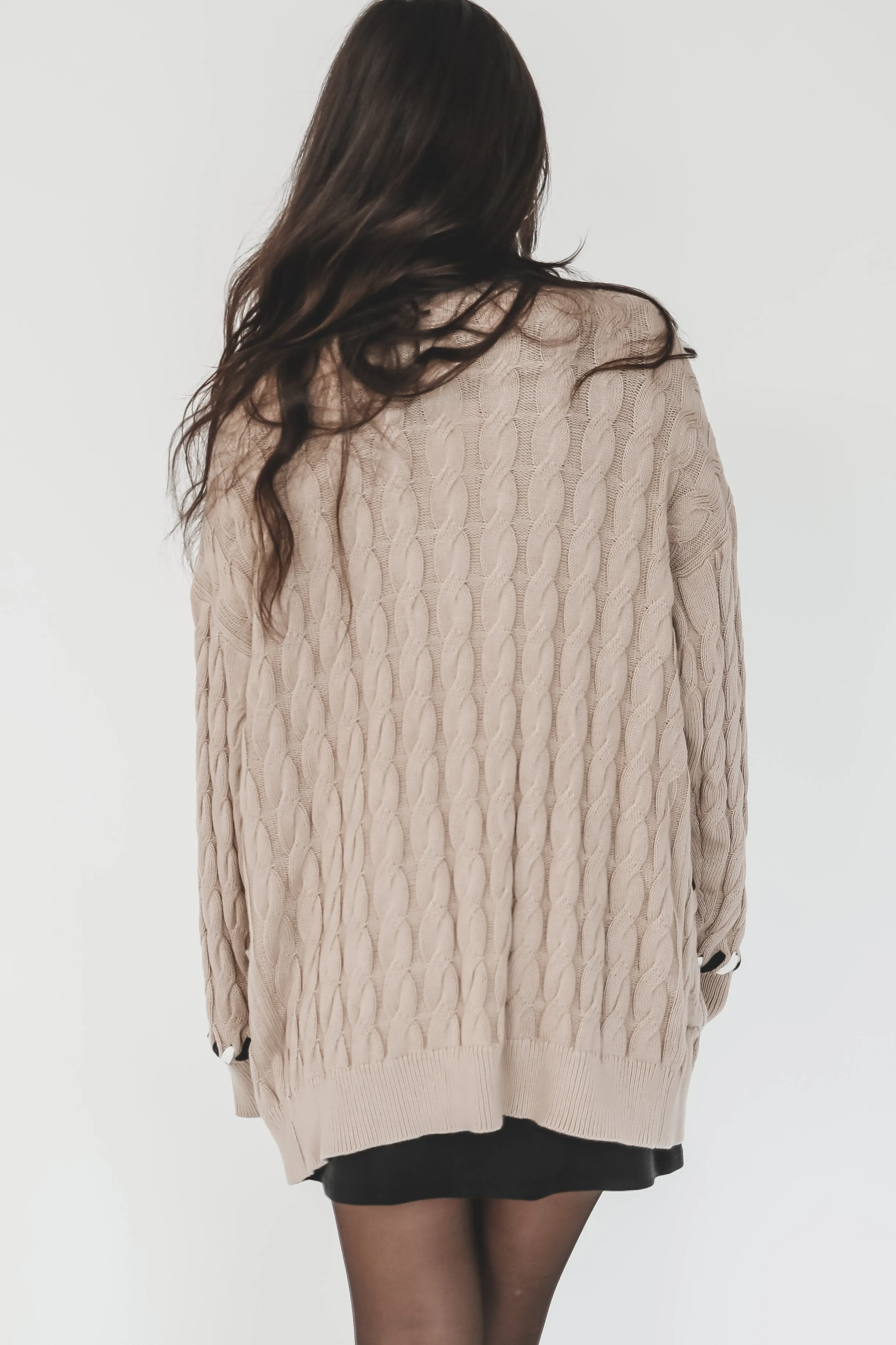 Add A Little Something Tan Knit Cardigan