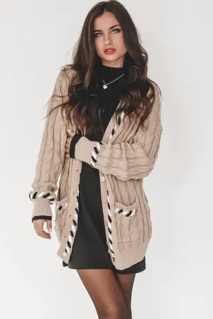 Add A Little Something Tan Knit Cardigan