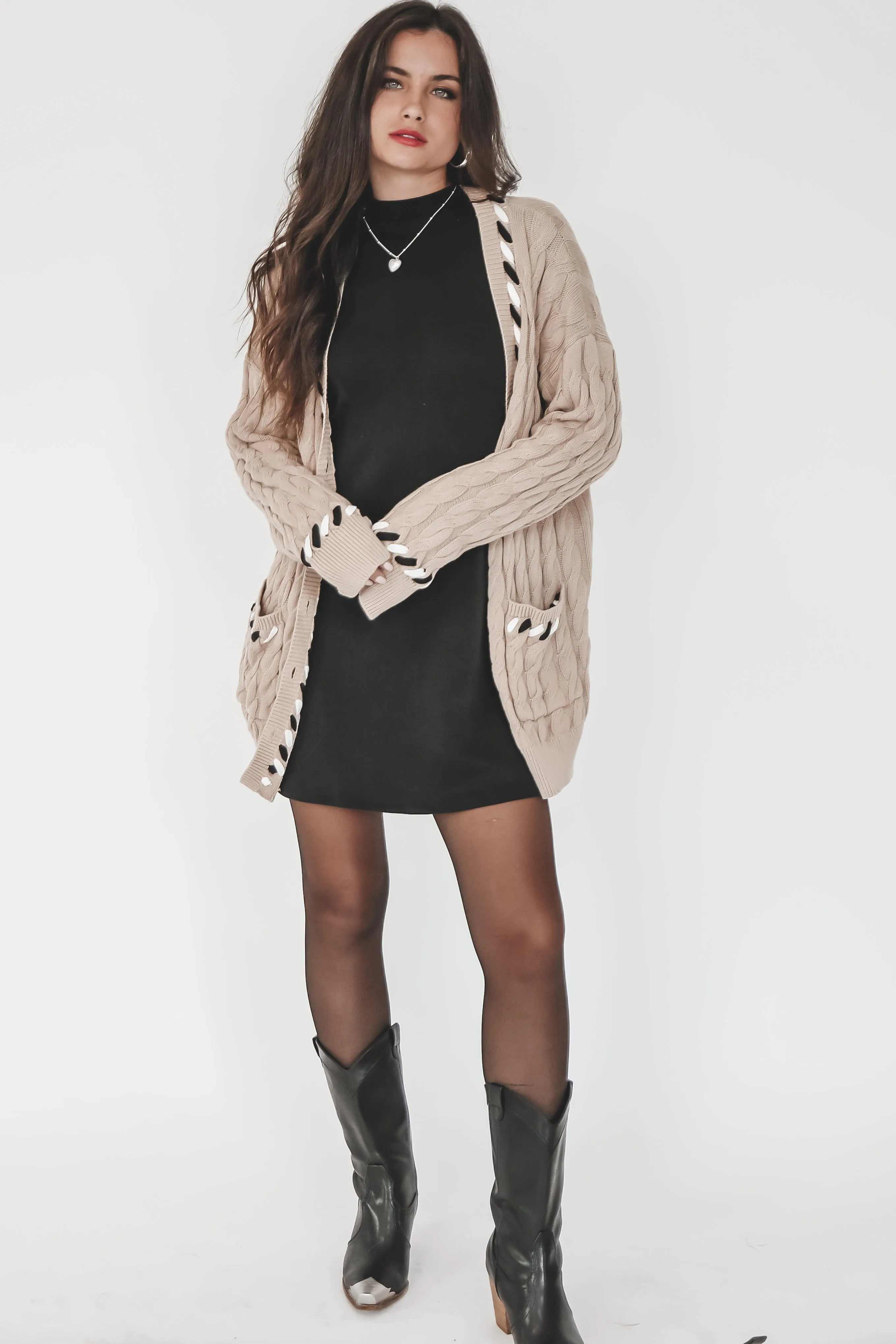 Add A Little Something Tan Knit Cardigan