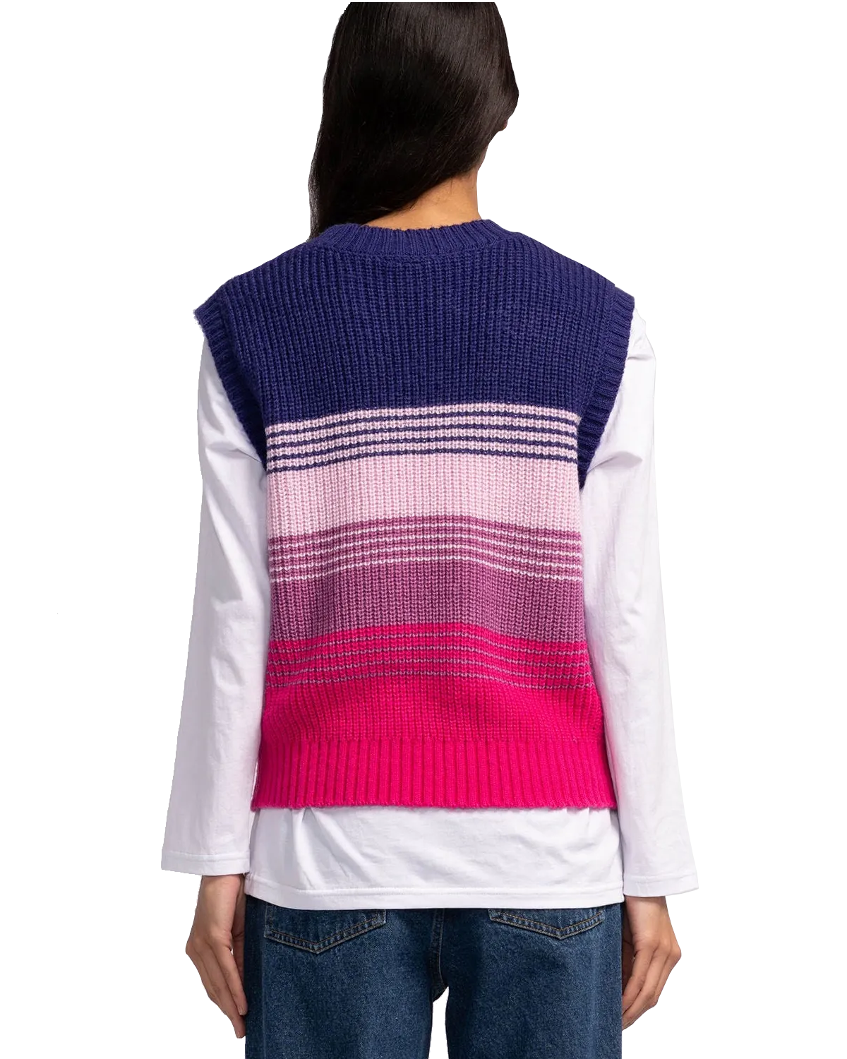 Afterglow Knit Vest in Purple & Pink Fade