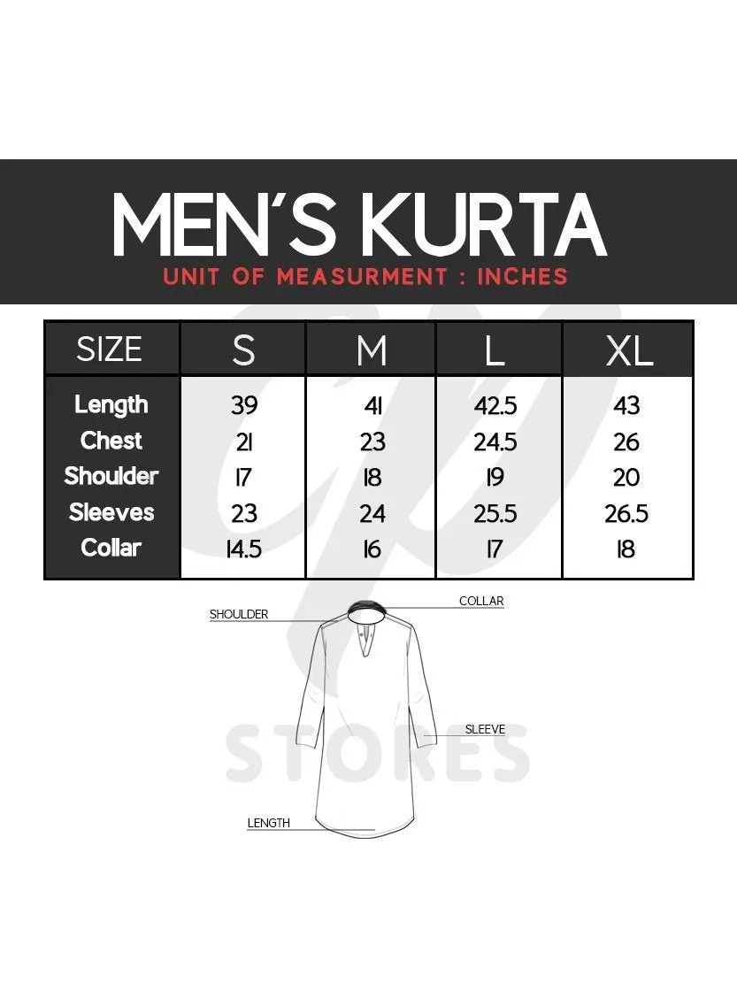 AM Men's Festive Embroidery Kurta White 02