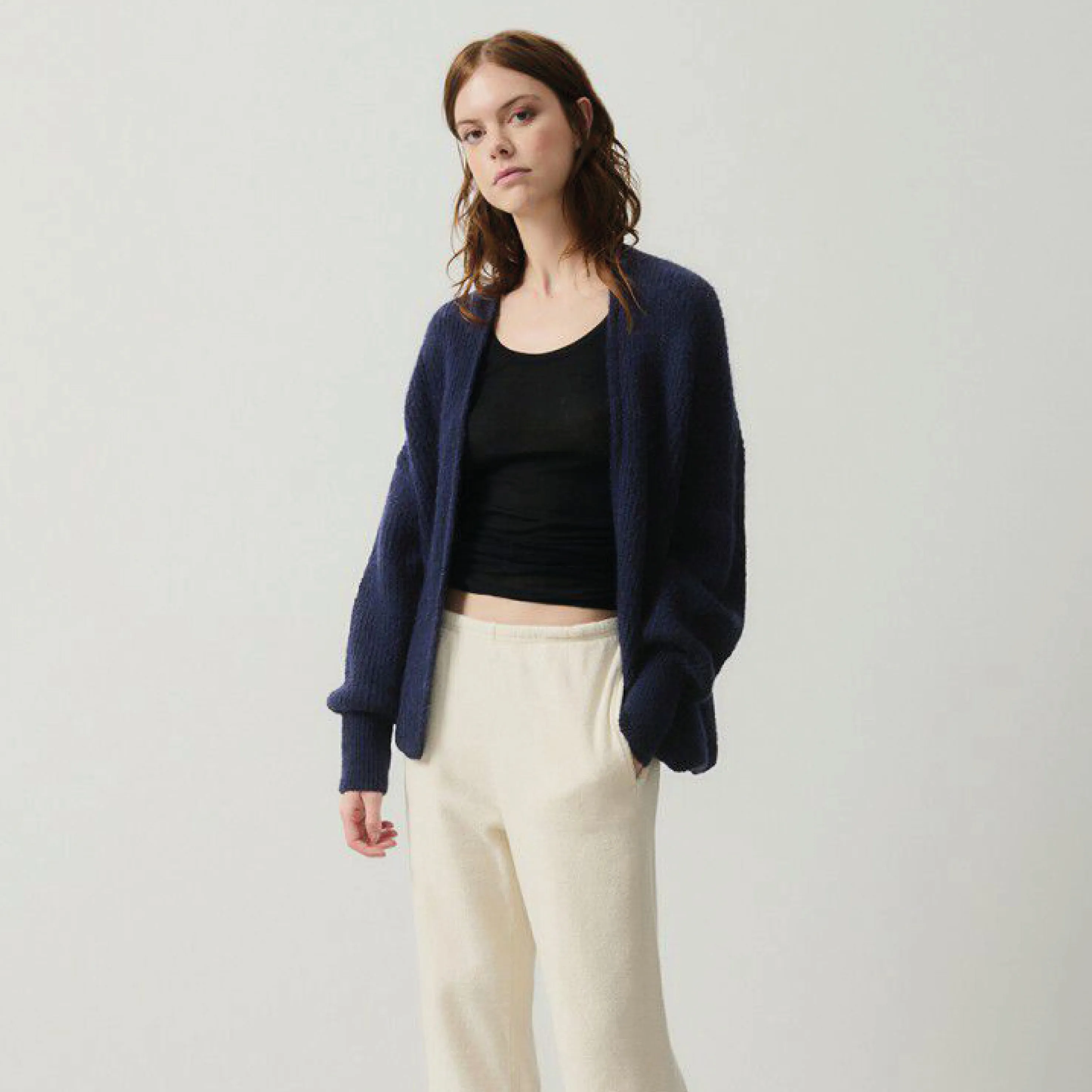 American Vintage East Navy Melange Cardigan
