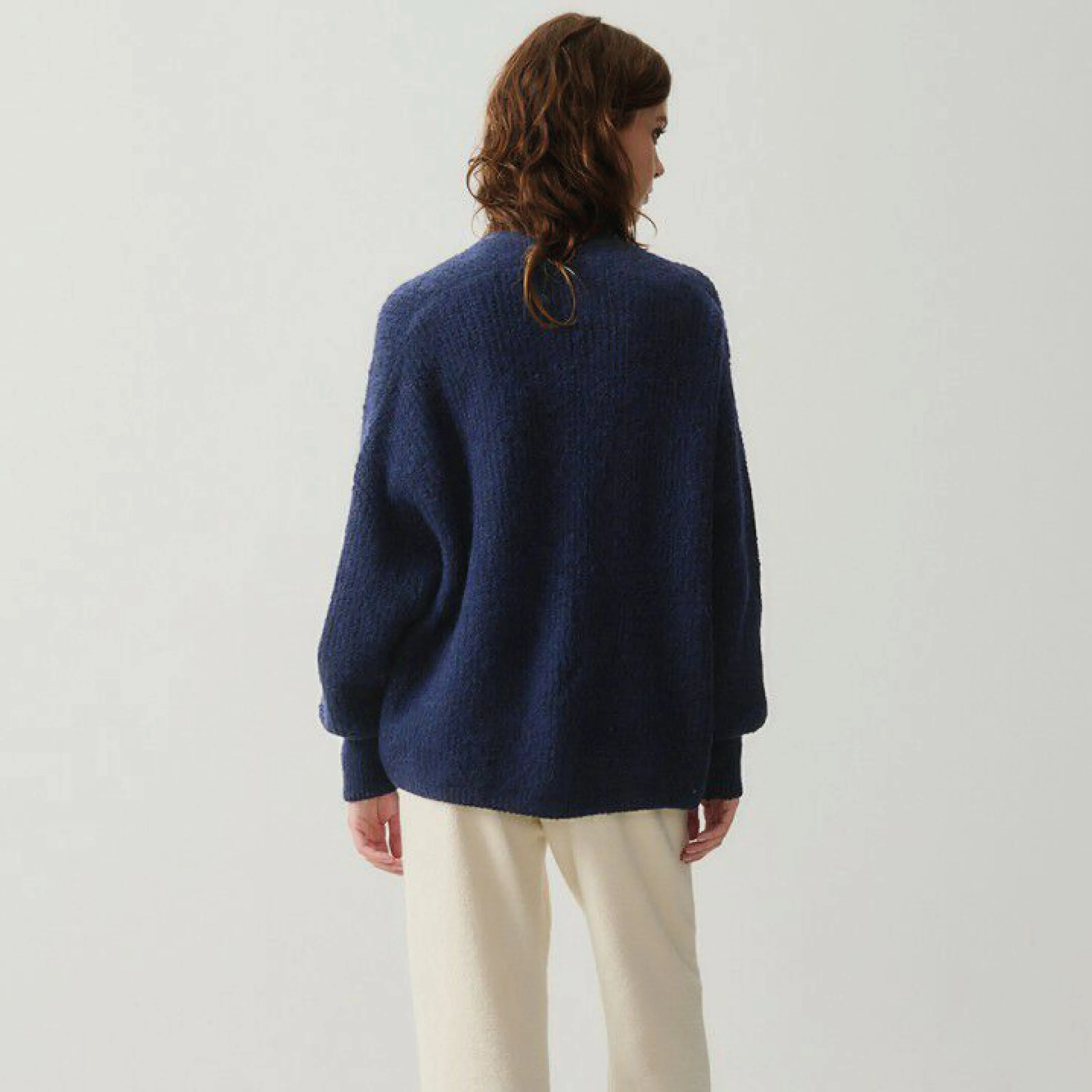 American Vintage East Navy Melange Cardigan
