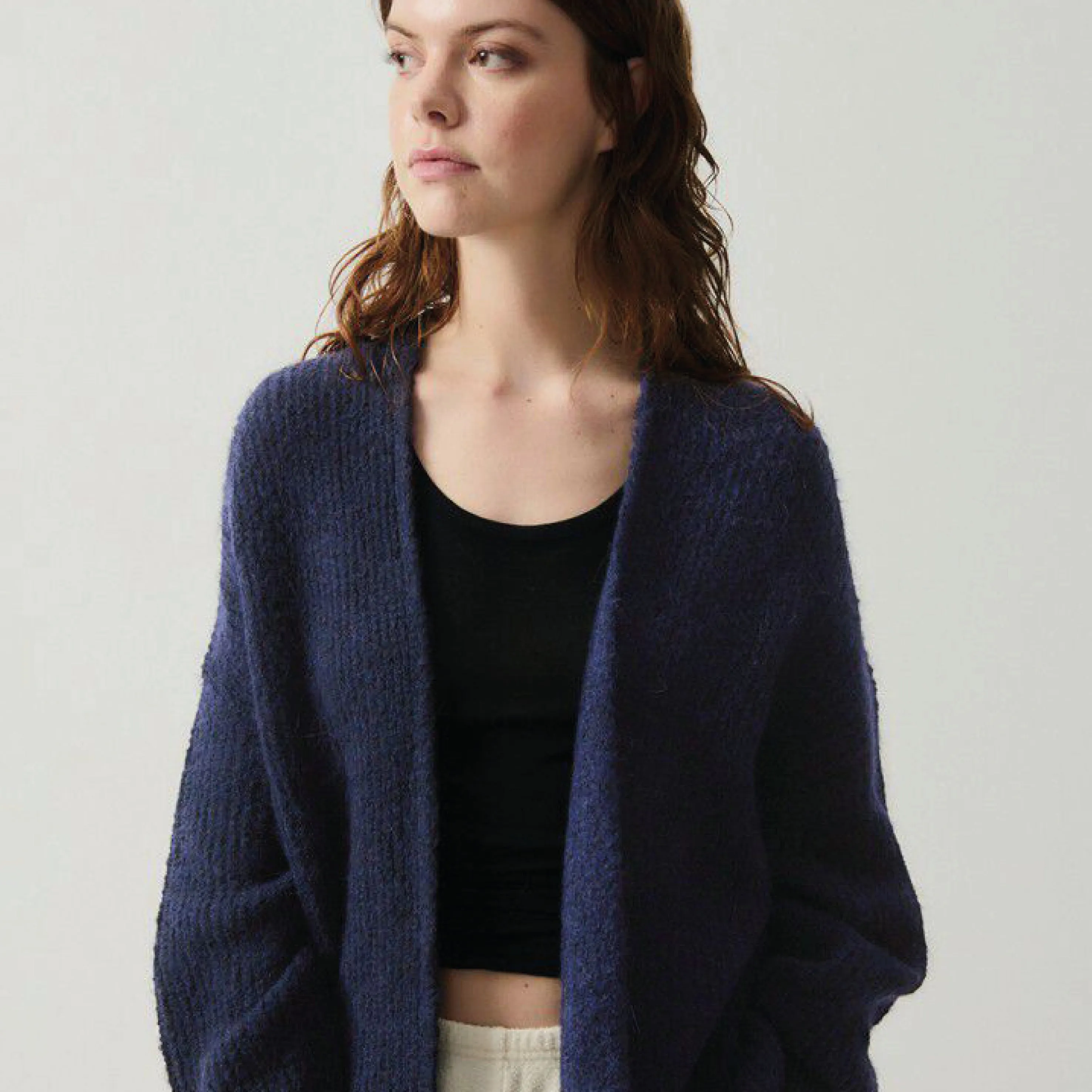 American Vintage East Navy Melange Cardigan