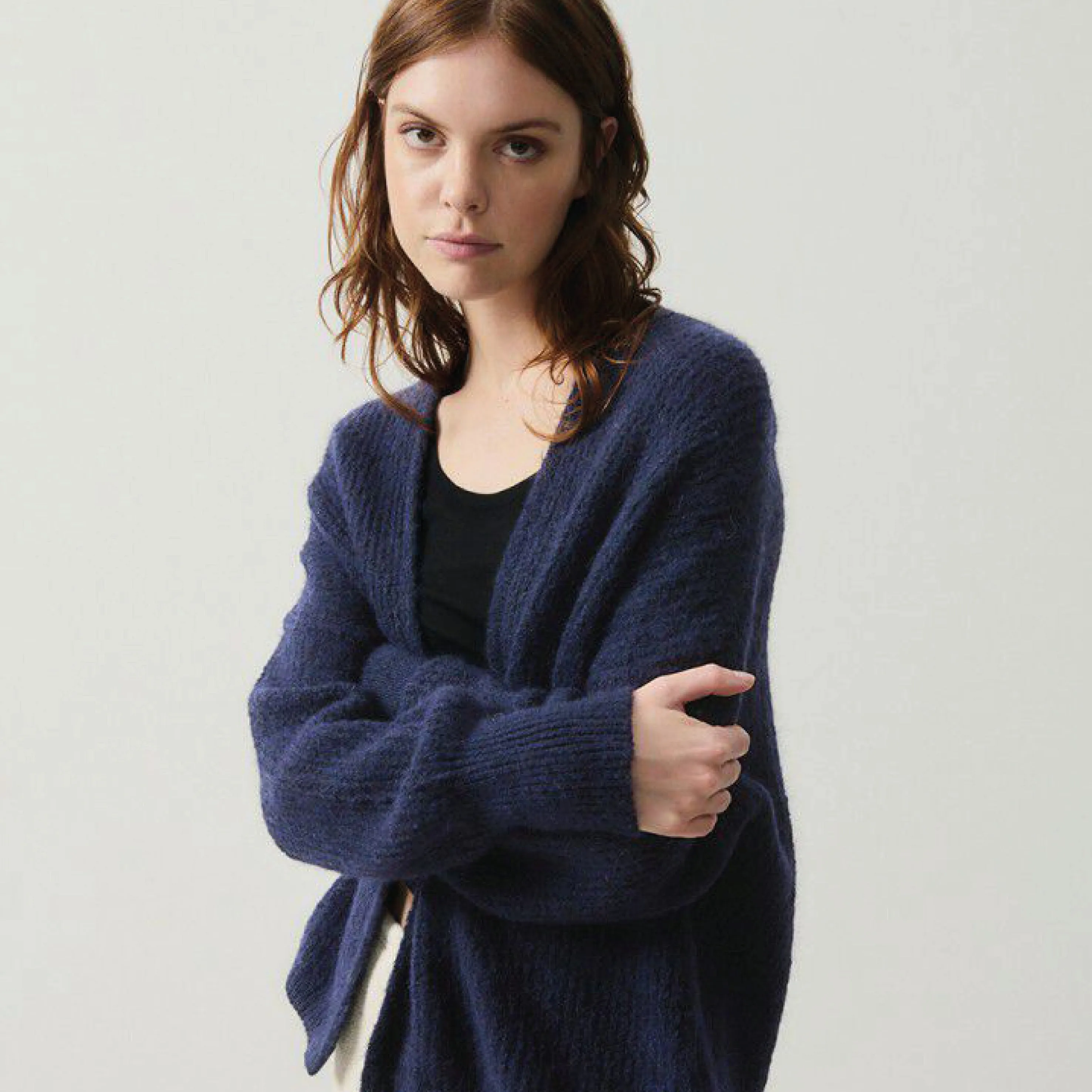 American Vintage East Navy Melange Cardigan