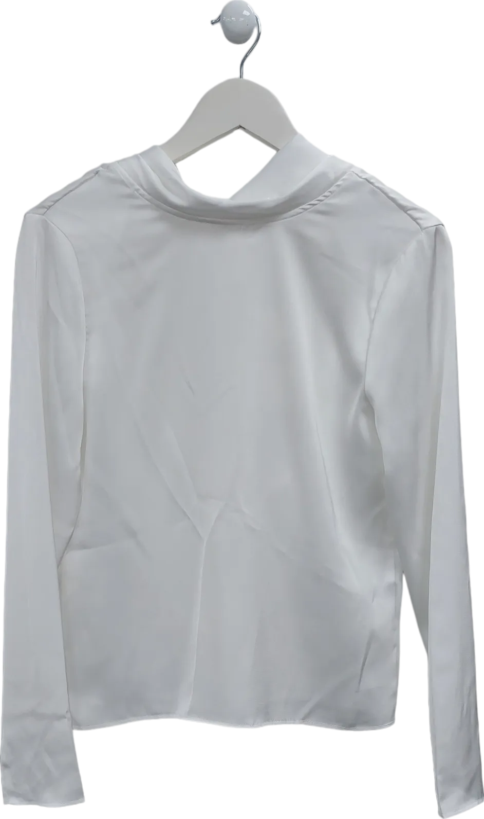 AMR London White Cowl Neck Long Sleeve Top UK M