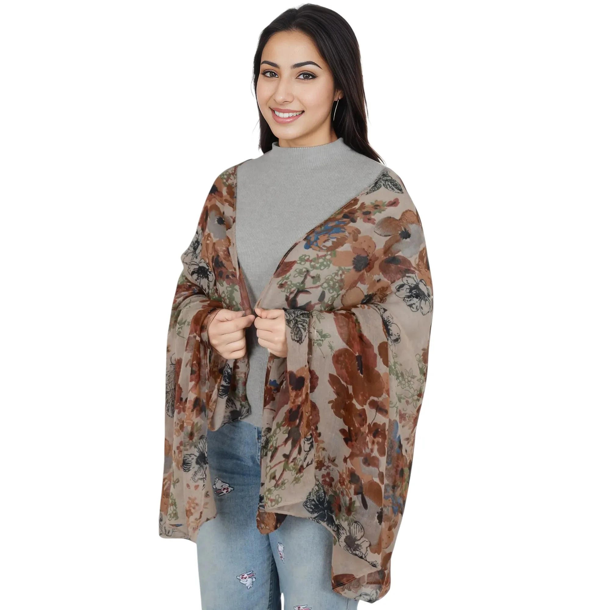 Anna-Kaci Fashion Floral Print Scarves Lightweight Winter Wrap Scarf Head Shawl for Women