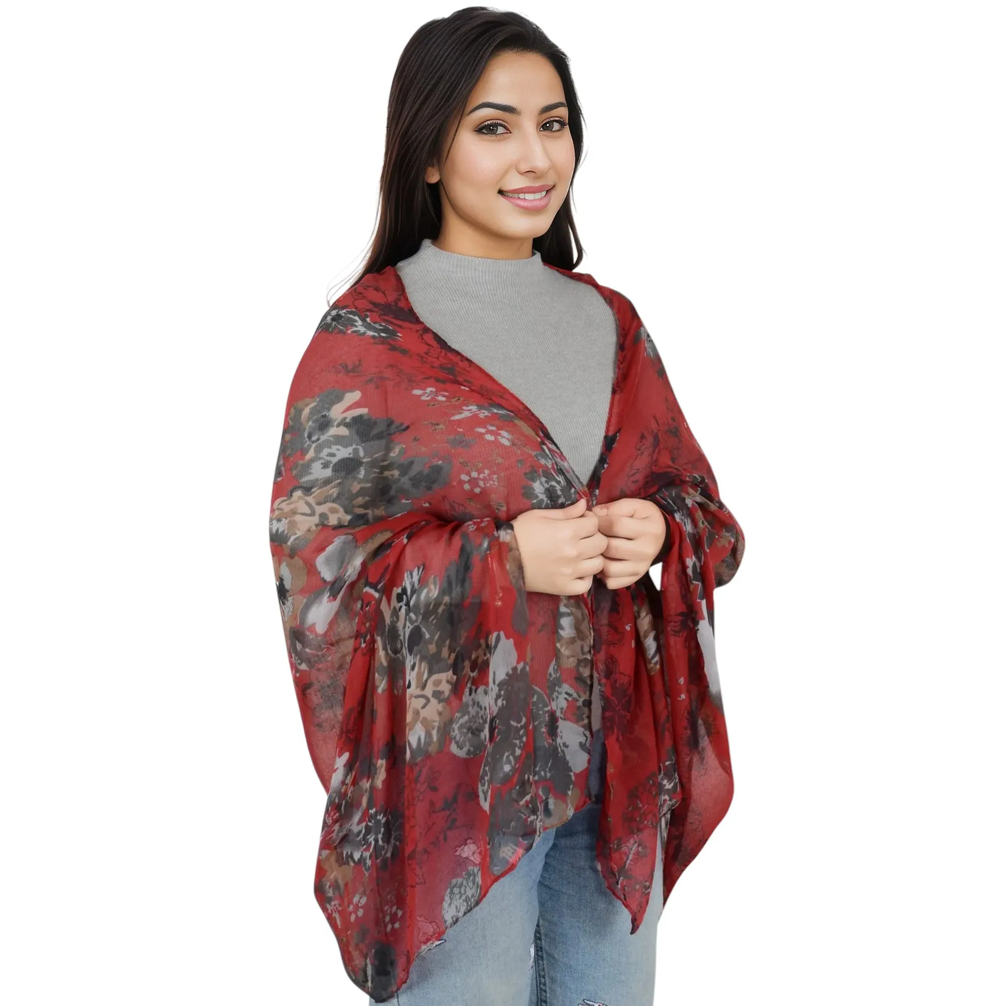 Anna-Kaci Fashion Floral Print Scarves Lightweight Winter Wrap Scarf Head Shawl for Women