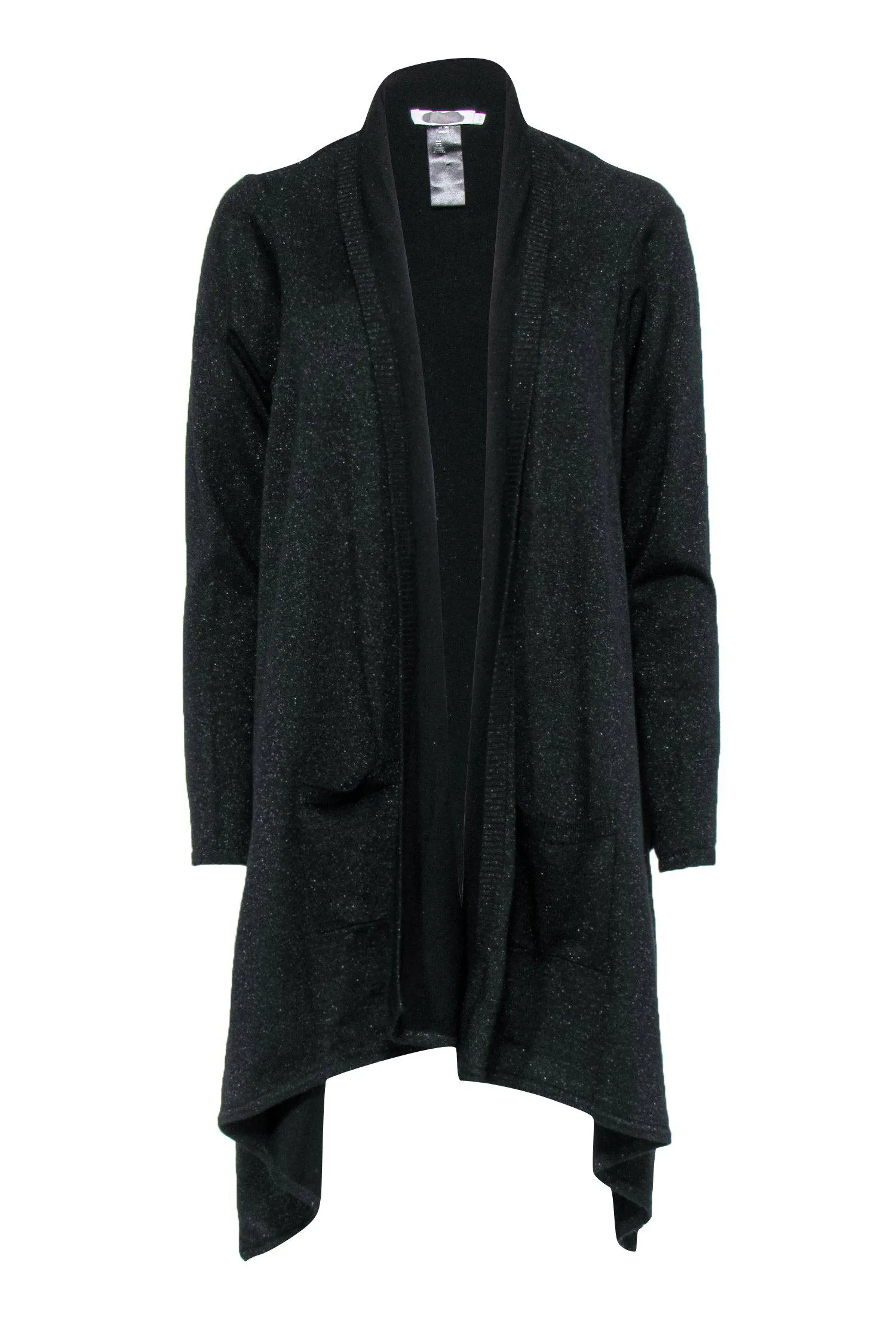 Anne Fontaine - Black Sparkly Draped Open Cardigan Sz 10