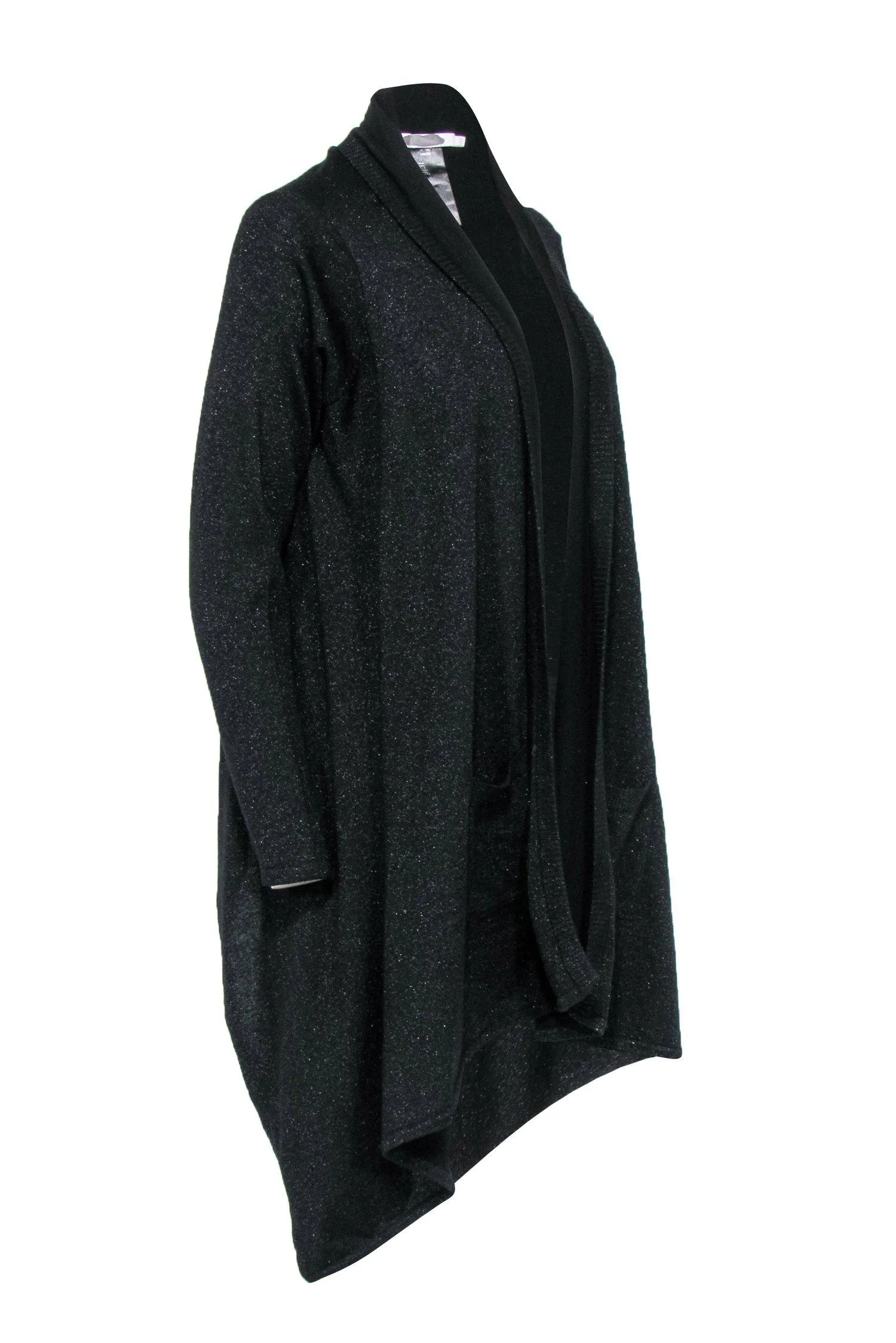 Anne Fontaine - Black Sparkly Draped Open Cardigan Sz 10