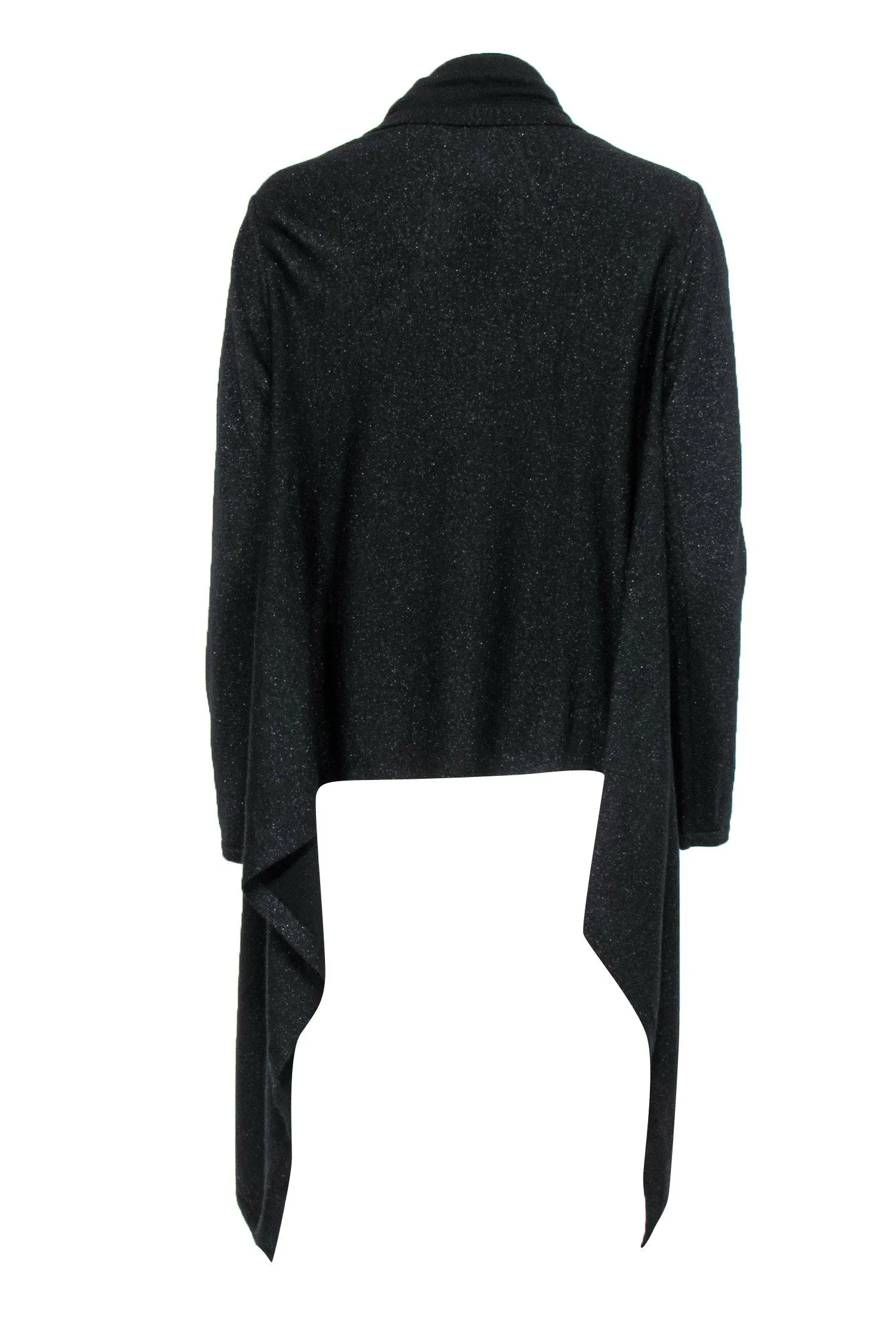 Anne Fontaine - Black Sparkly Draped Open Cardigan Sz 10