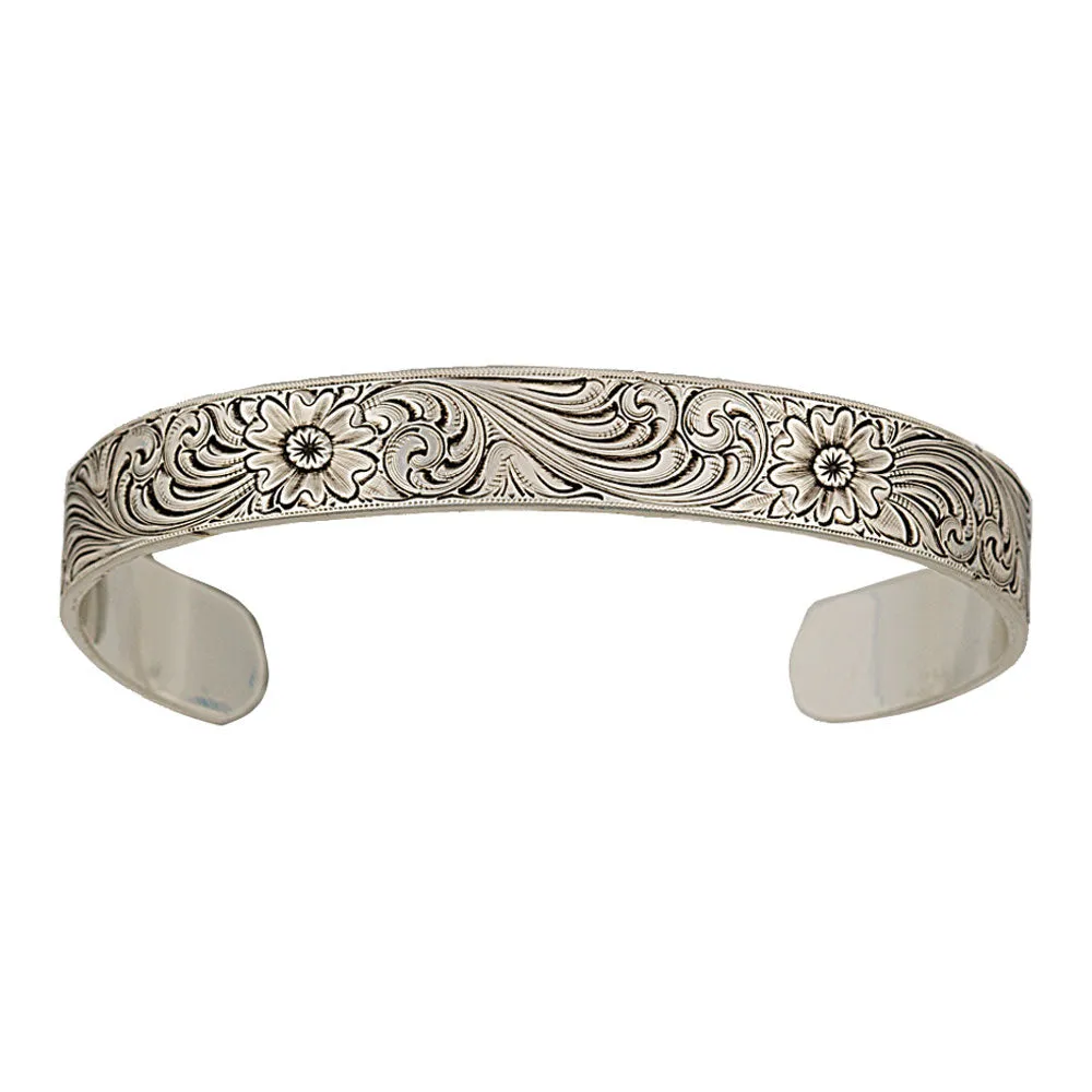 Antiqued Montana Classic Engraved Narrow Cuff Bracelet