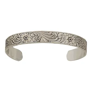 Antiqued Montana Classic Engraved Narrow Cuff Bracelet
