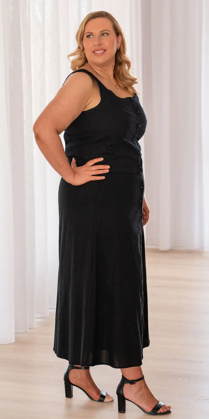 Ari linen tank - black