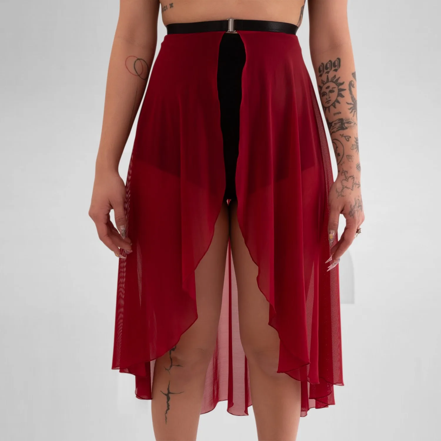 Asymmetric Mesh Skirt