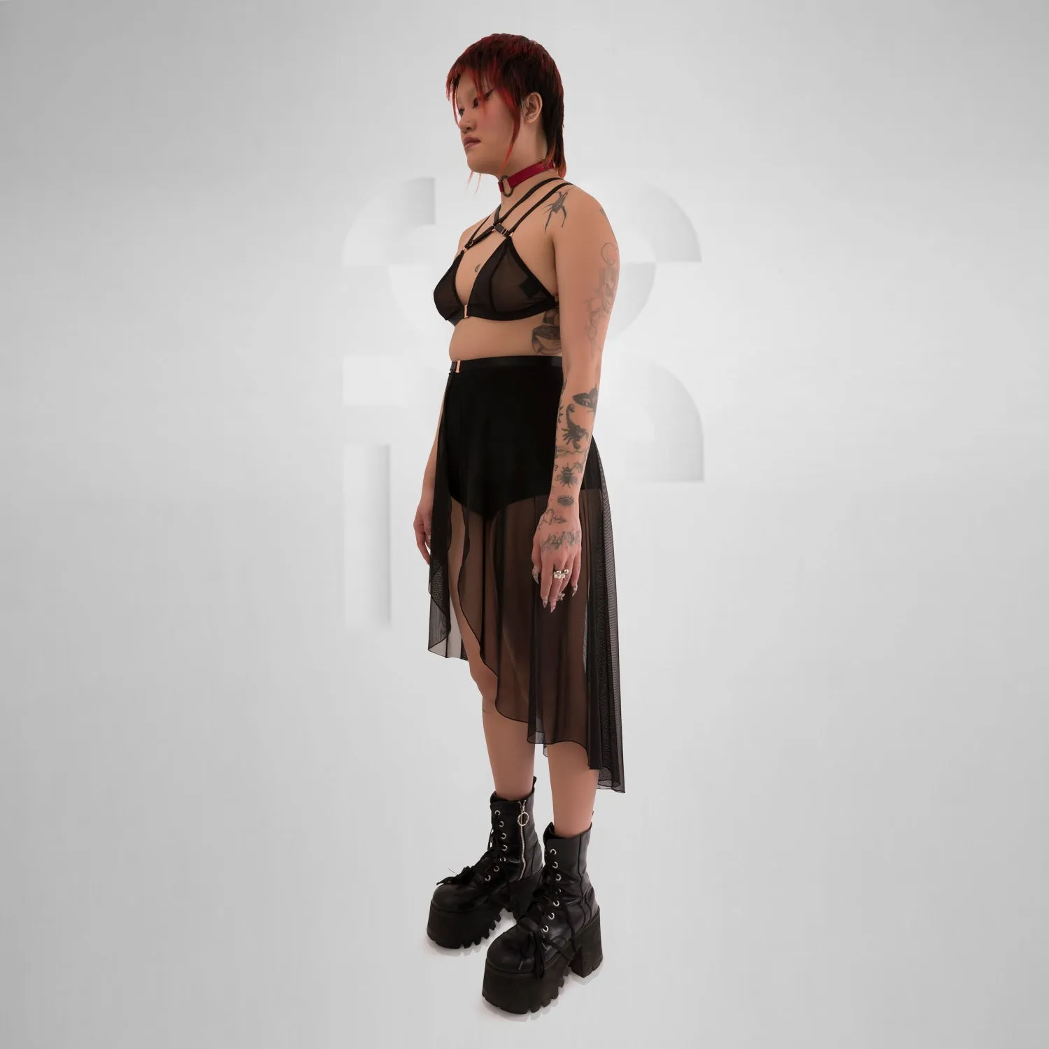 Asymmetric Mesh Skirt