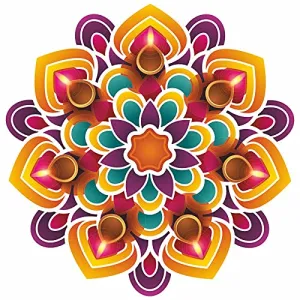 AY FASHION Religious Floor Rangoli Sticker for Pooja Room Door Entrance Floor Home Decoration Diwali Stickers_12X12 inch_28