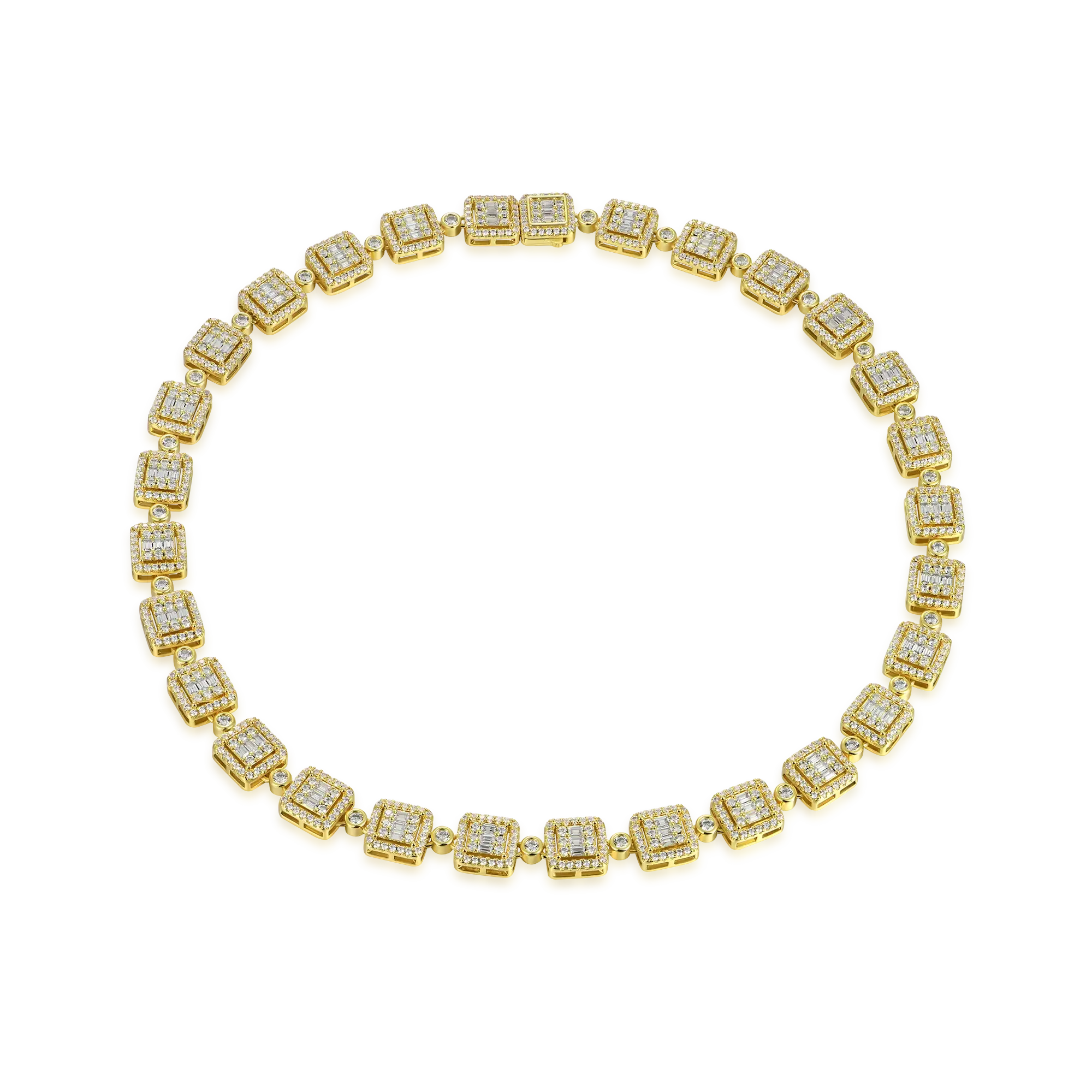 Baguette Cut Mix Tennis Chain - 10mm