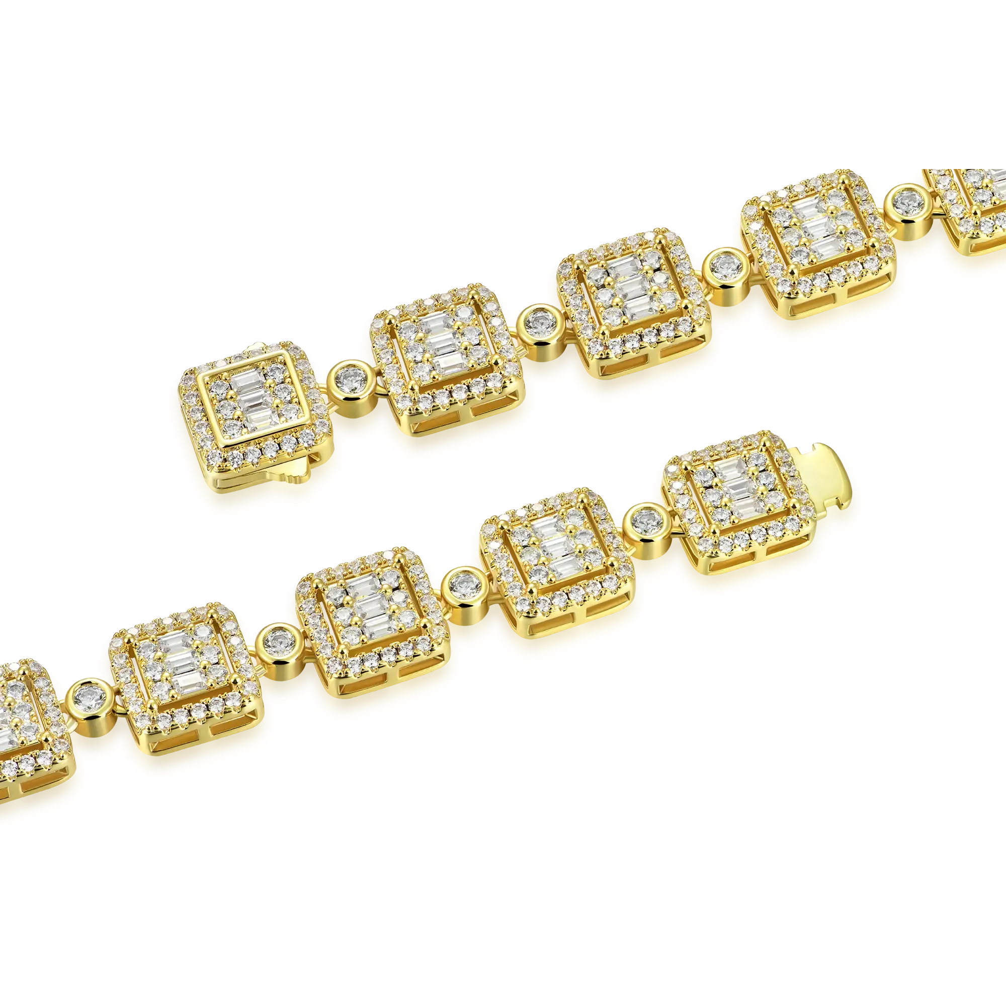 Baguette Cut Mix Tennis Chain - 10mm