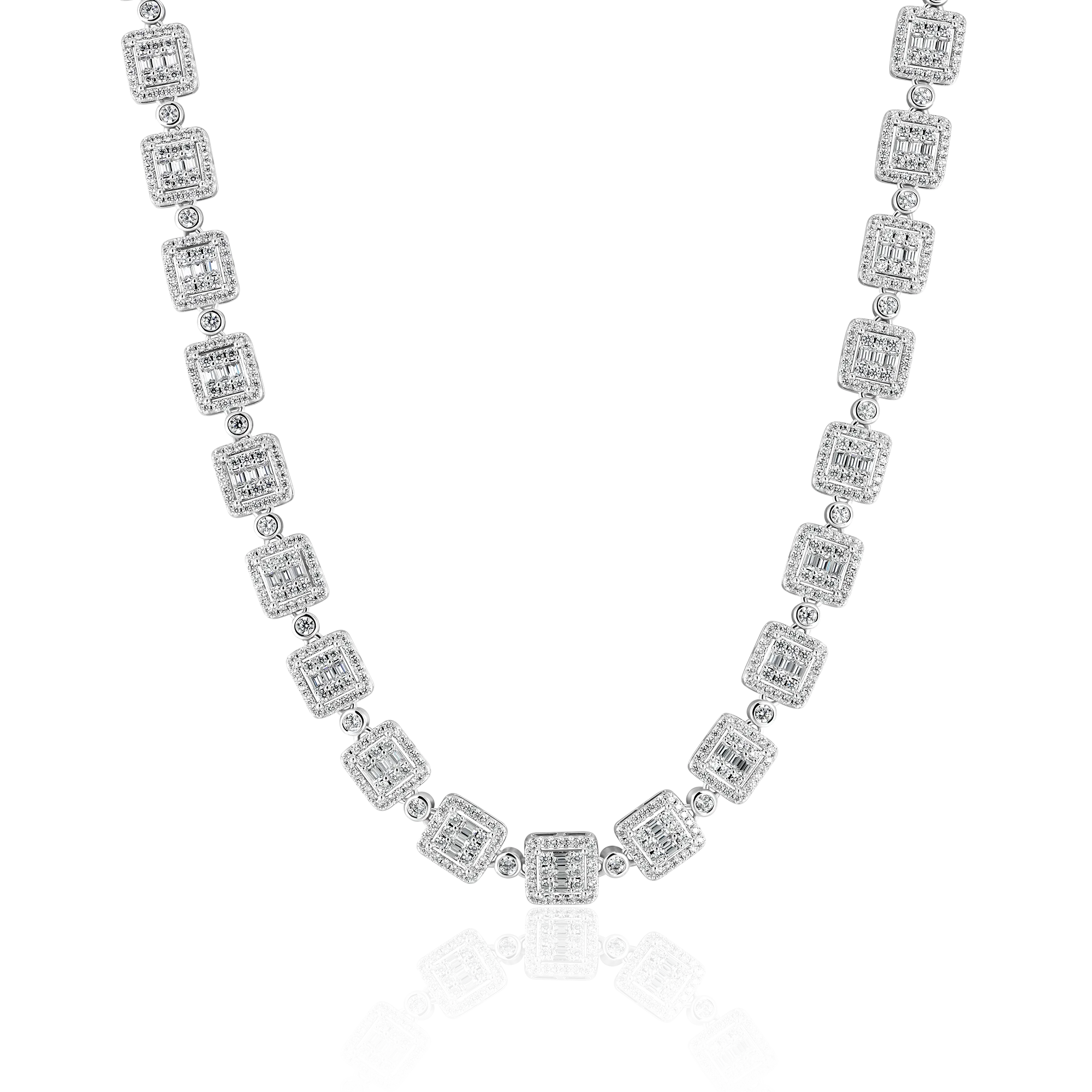 Baguette Cut Mix Tennis Chain - 10mm