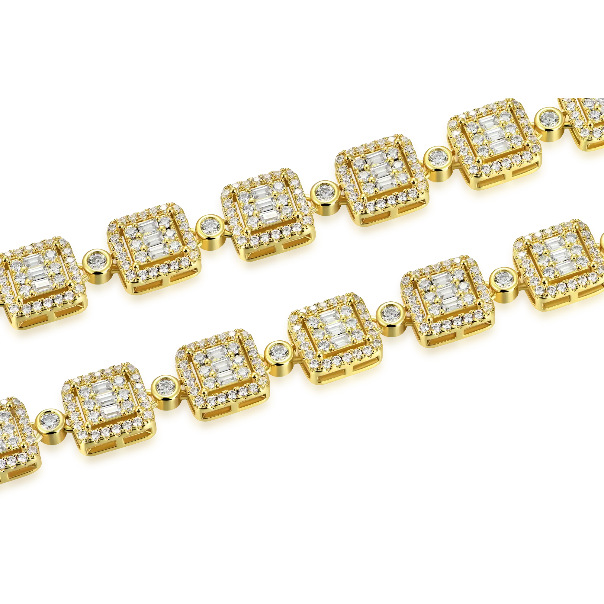 Baguette Cut Mix Tennis Chain - 10mm