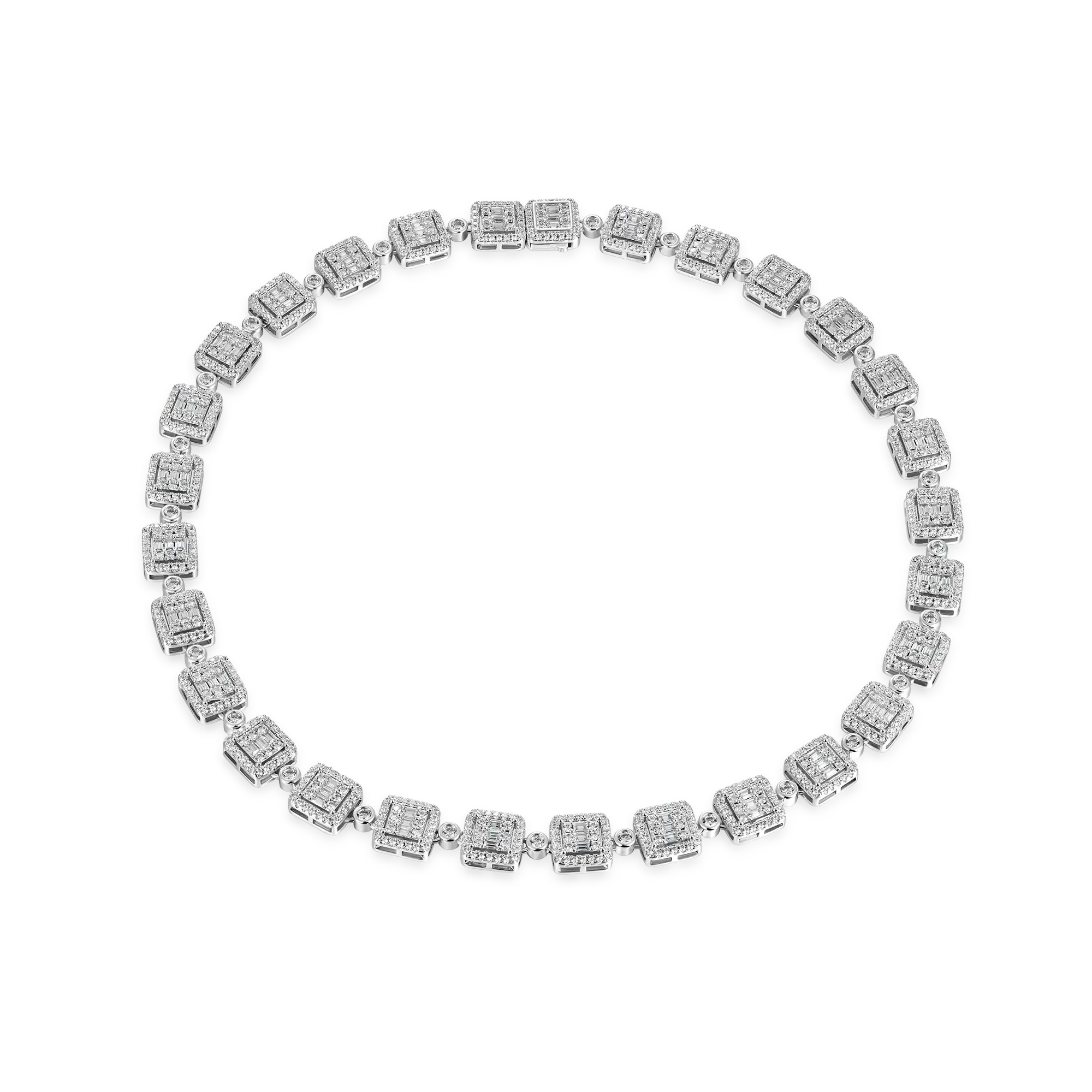 Baguette Cut Mix Tennis Chain - 10mm