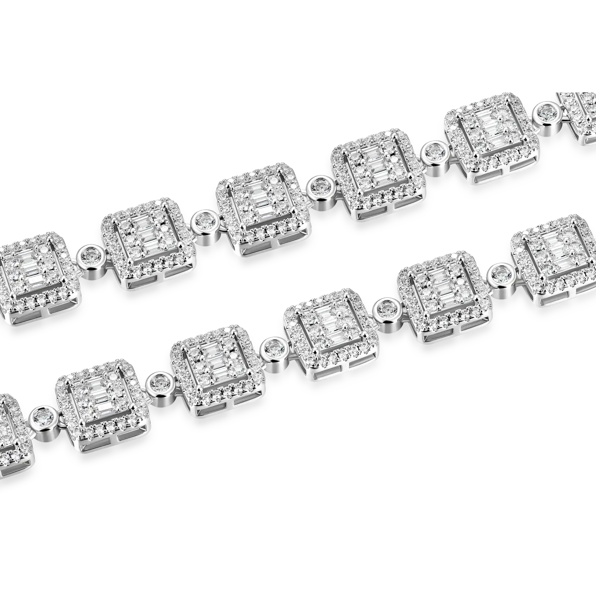 Baguette Cut Mix Tennis Chain - 10mm