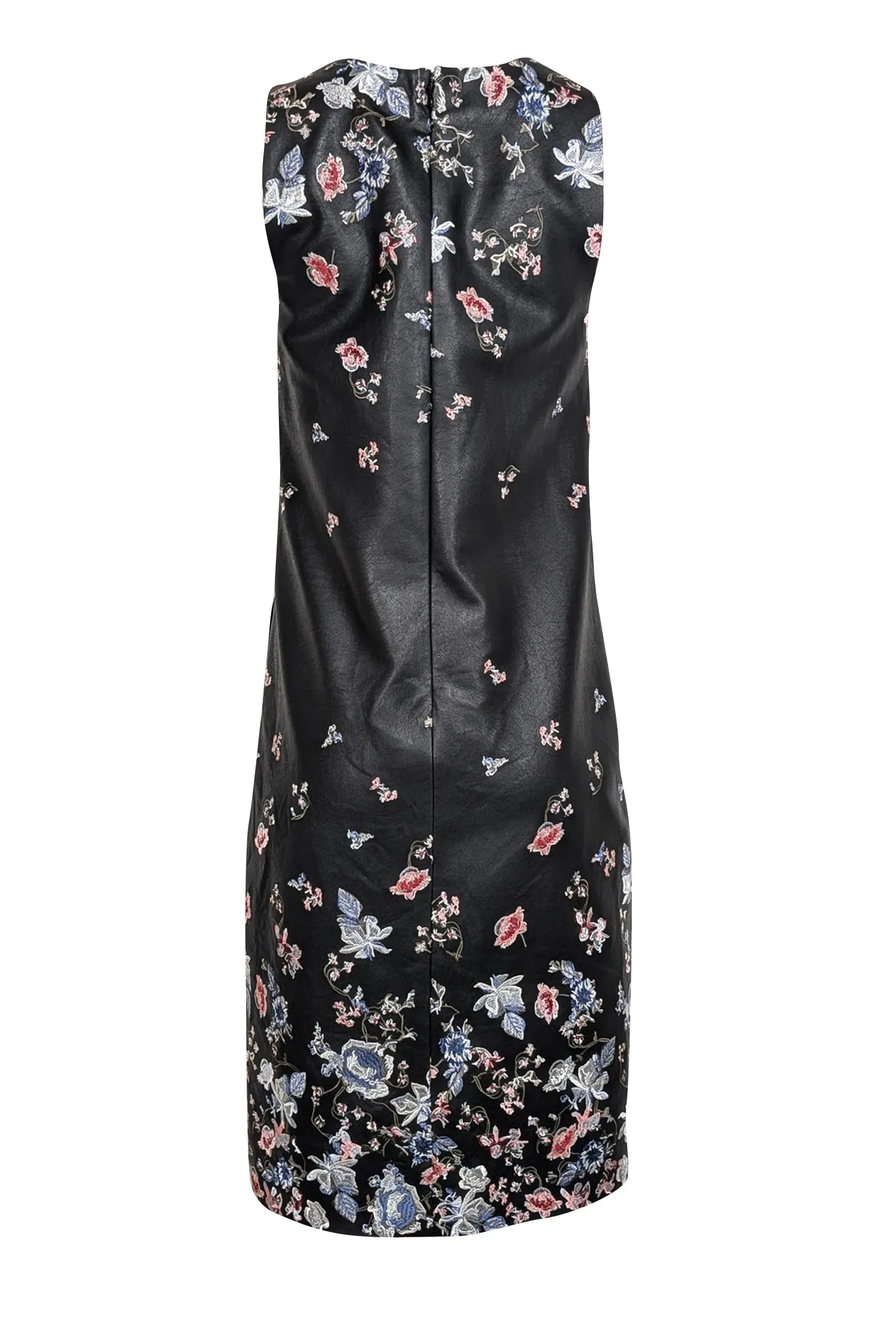 BCBG Max Azria - Black Sleeveless w/ Embroidered Floral Details & Side Slits Dress Sz S