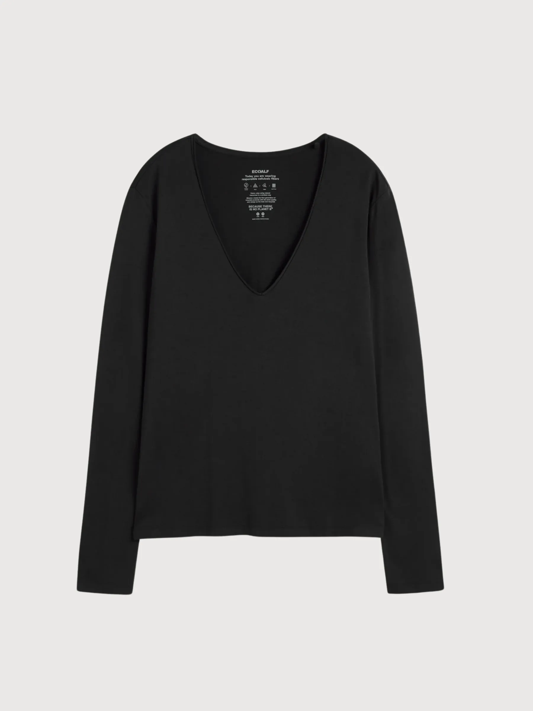 Bea Long Sleeve T-shirt Woman Black | Ecoalf