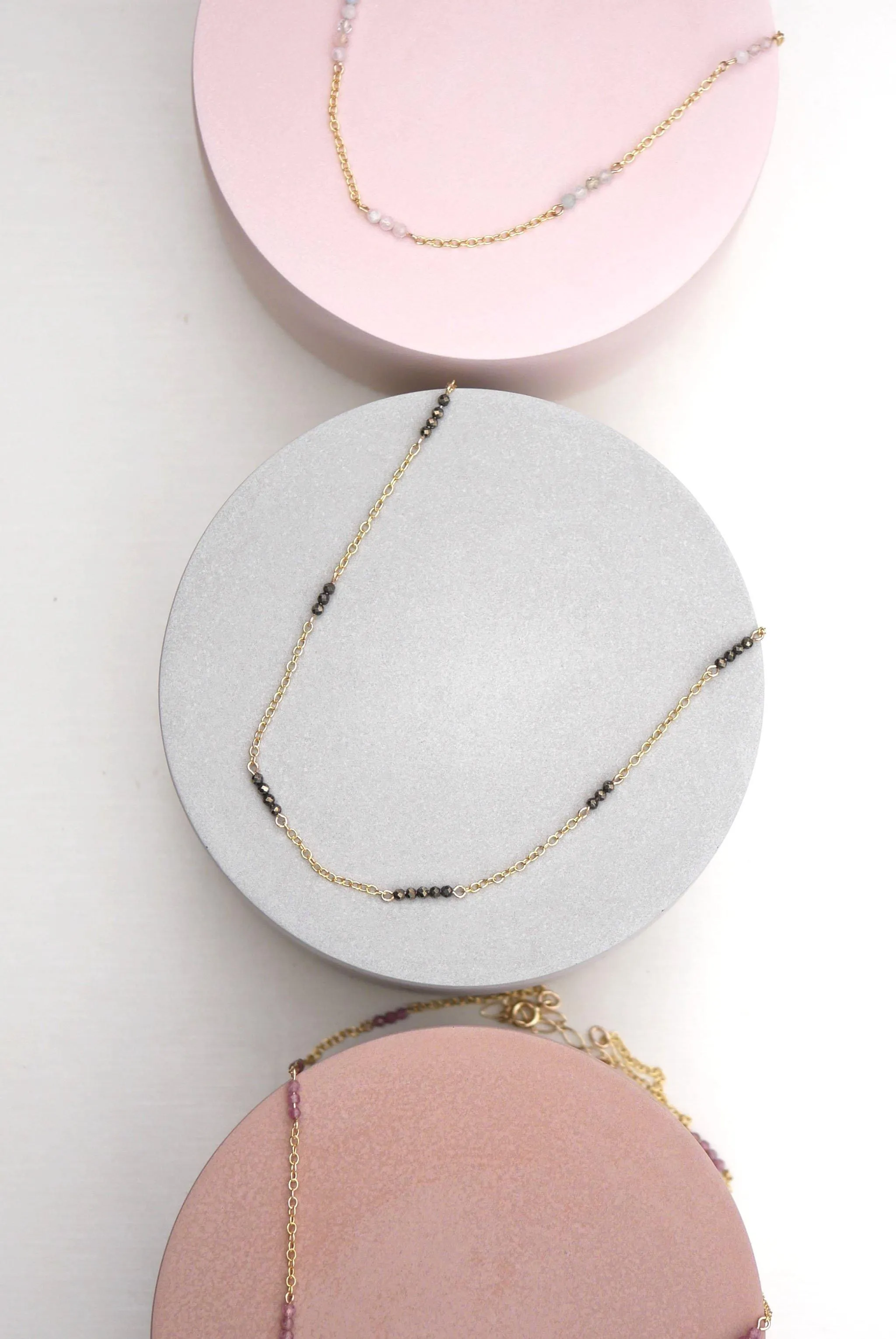 Beaded Pyrite Layering Chain