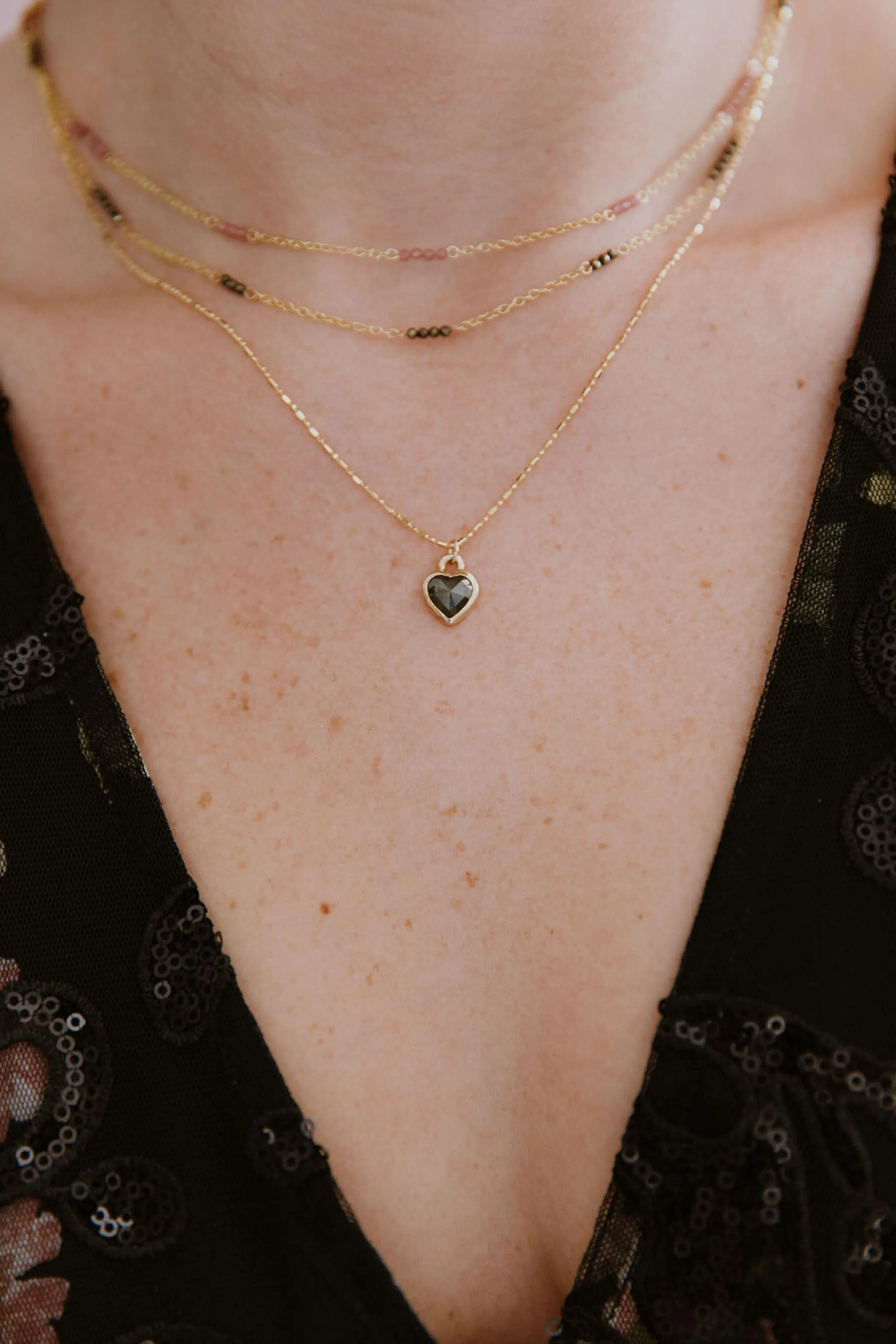 Beaded Pyrite Layering Chain