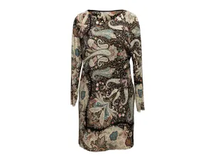 Beige & Multicolor Etro Paisley Print Long Sleeve Dress Size IT 38