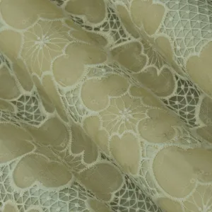 Beige Color Chiffon Embroidery Fabric