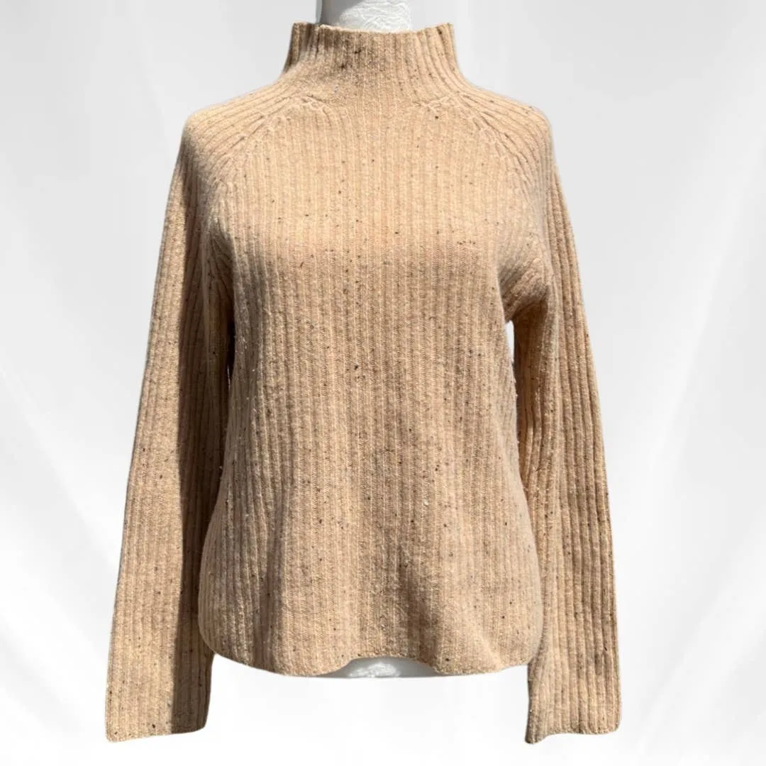 Beige Donegal Speckled Mockneck Sweater women's small