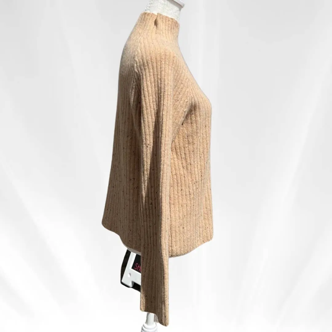 Beige Donegal Speckled Mockneck Sweater women's small