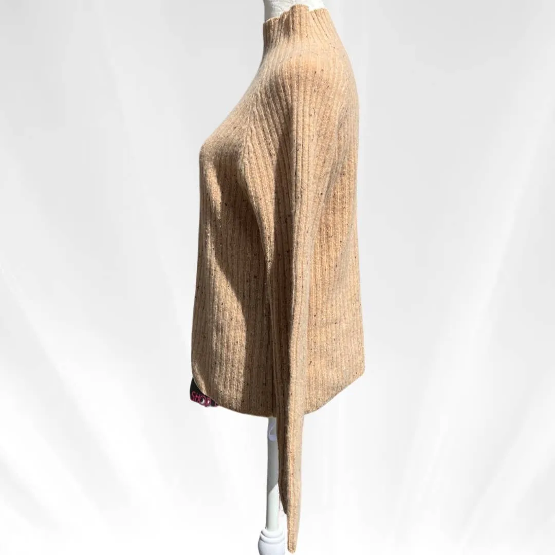 Beige Donegal Speckled Mockneck Sweater women's small