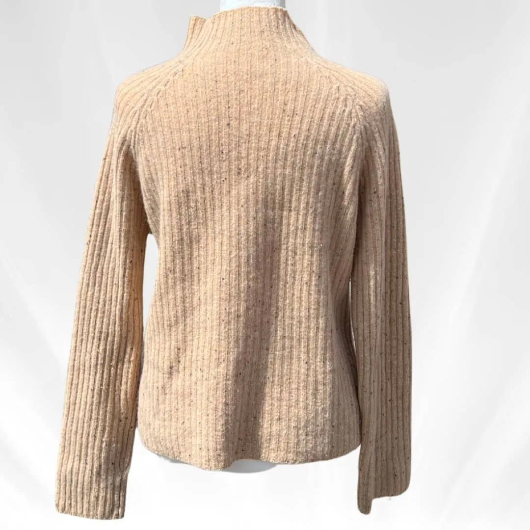 Beige Donegal Speckled Mockneck Sweater women's small
